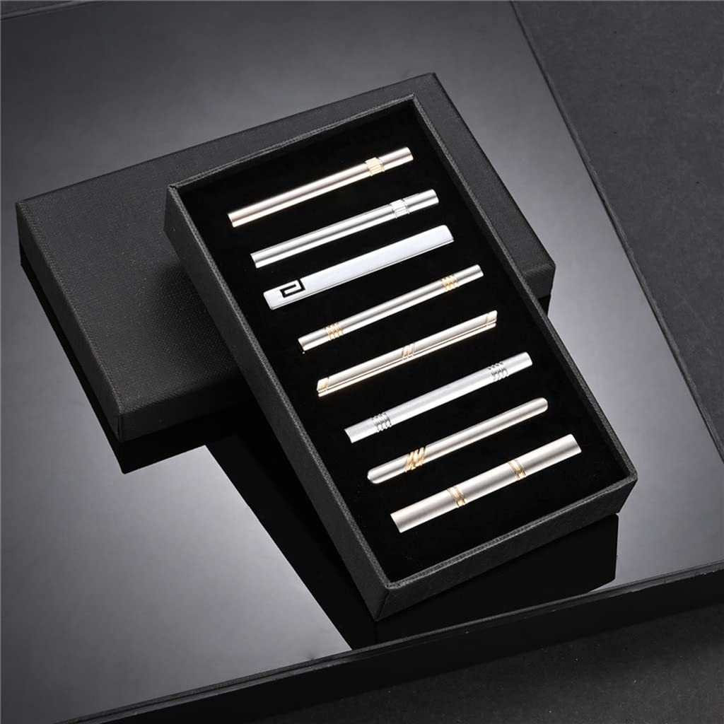 Premium Stainless Steel Tie Clip & Cufflinks Set for Men - Elegant Wedding Guest Gifts, Business Accessories, Husband Jewelry (8pcs, Gift Box) - Perfect for Formal Events, Office Wear & Special Occasions