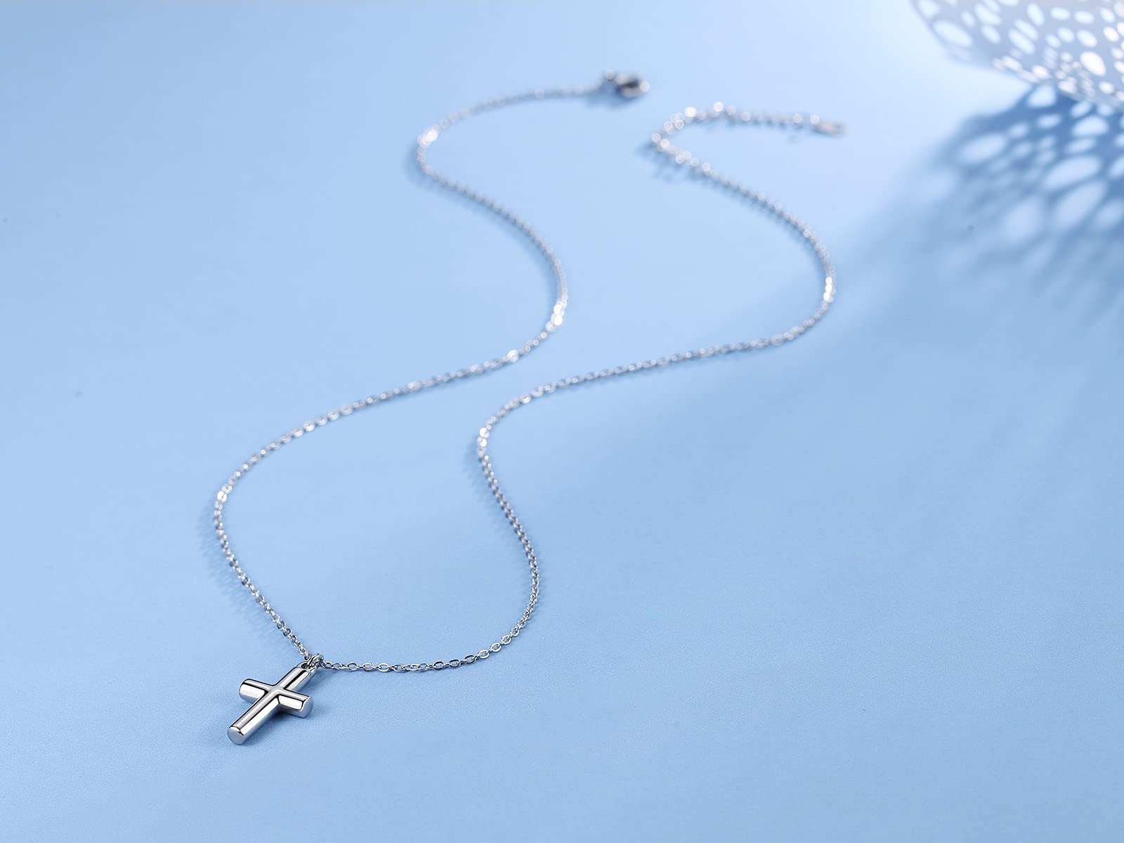 Elegant Small Cross Pendant Necklace for Women - Dainty Simple Gold/Silver Religious Jewelry - Perfect Mothers Day Gift, Birthday Present for Her - Ideal for Church, Weddings & Everyday Wear