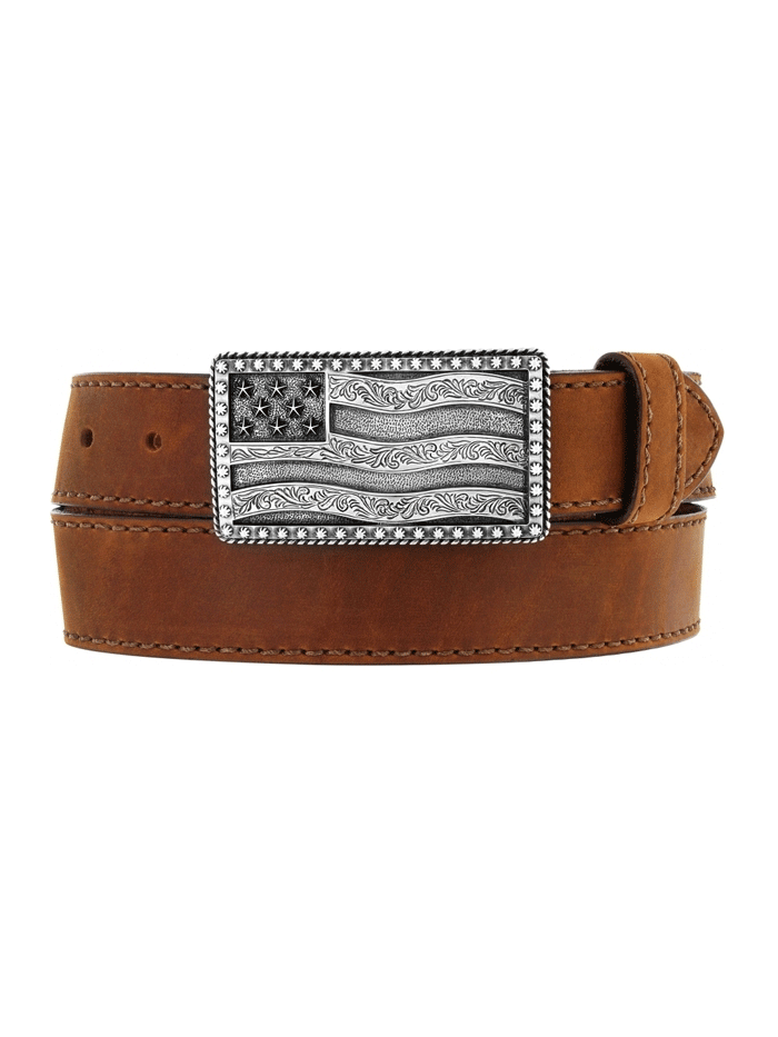 Justin C12685 Men's Flying High Belt - Genuine Leather Adjustable Strap for Casual & Work Wear - Brown