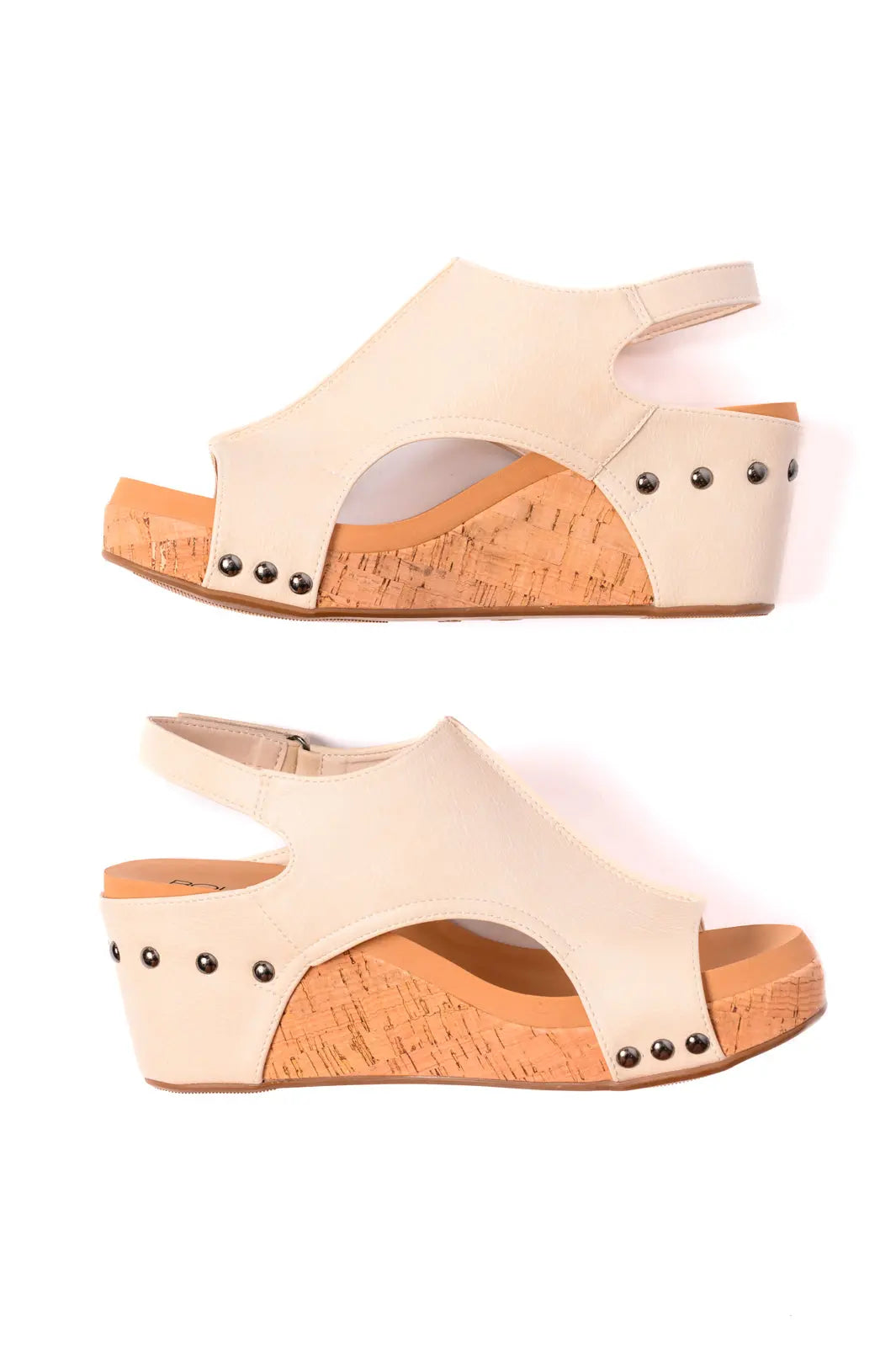 Carley Women's Comfortable Wedge Sandals in Cream - Stylish Summer Casual Shoes for Beach, Vacation & Everyday Wear
