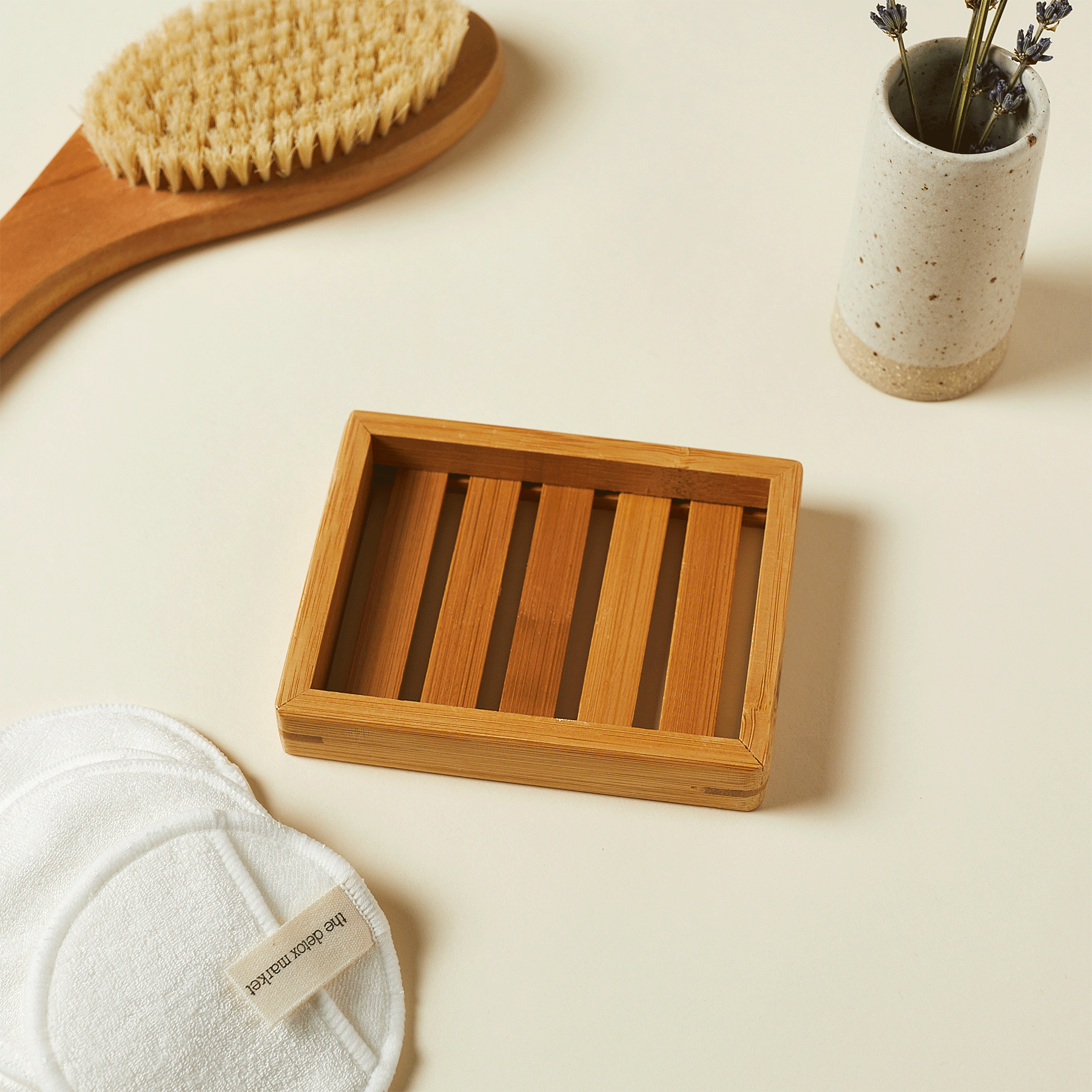Natural Bamboo Soap Dish Holder - Eco-Friendly Bathroom Organizer for Bar Soap | Perfect for Shower, Sink Countertop & Spa Decor