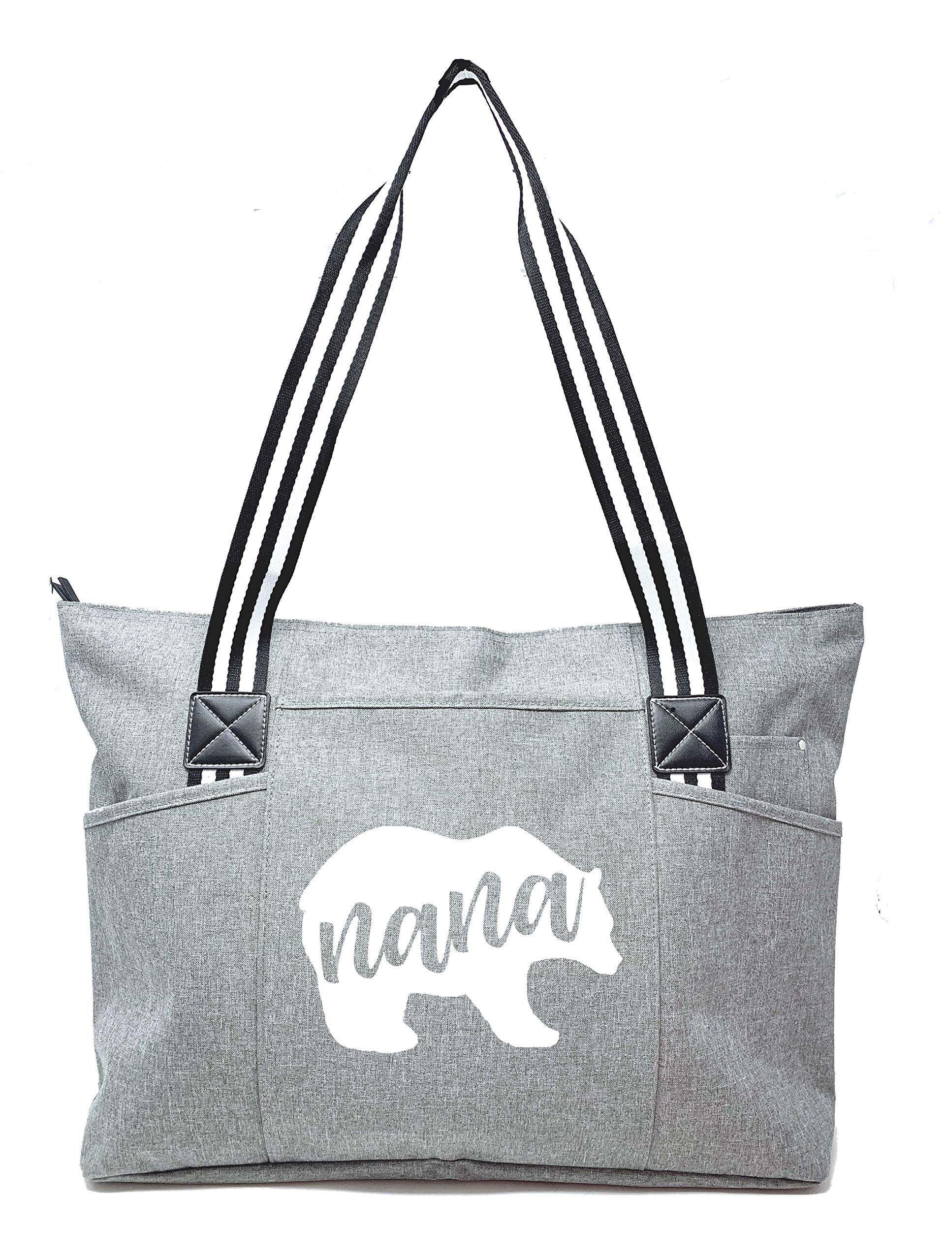 Sturdy Canvas Tote Bag for Grandma with Zipper & Pocket - Perfect for Shopping & Daily Use