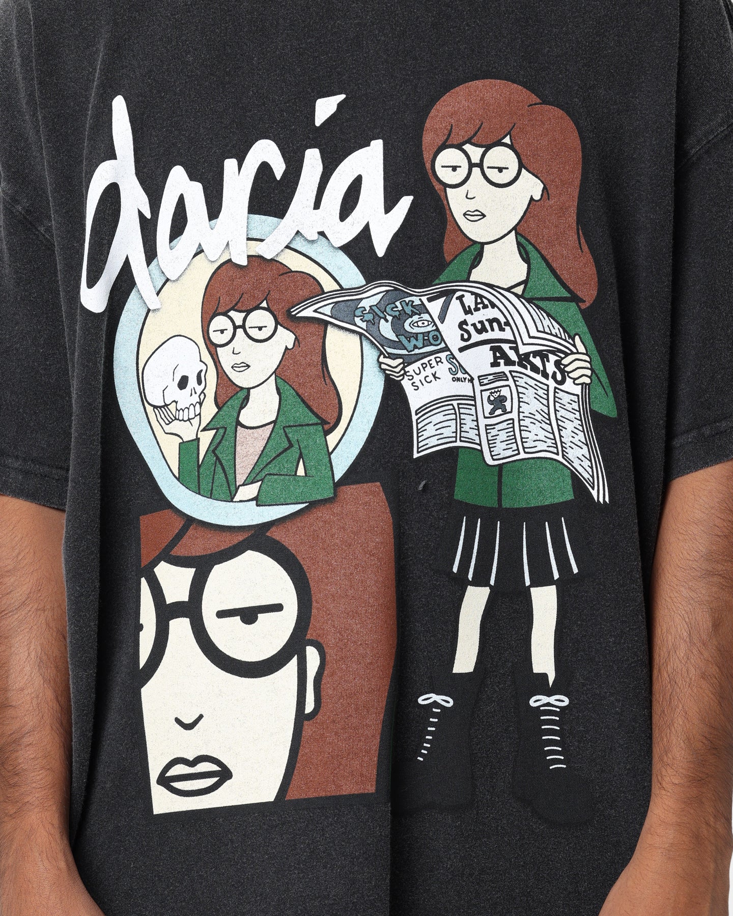 Premium Vintage Black T-Shirt by American Thrift X Daria Daria - Retro Style Cotton Tee for Men & Women - Perfect for Casual Wear, Street Style & Vintage Fashion
