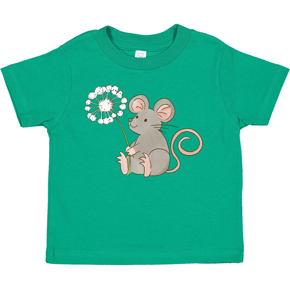 Inktastic Dandelion Mouse Toddler T-Shirt - Cute Cartoon Graphic Tee for Boys & Girls - Soft Cotton Baby Shirt for Playdates, Daycare & Family Outings