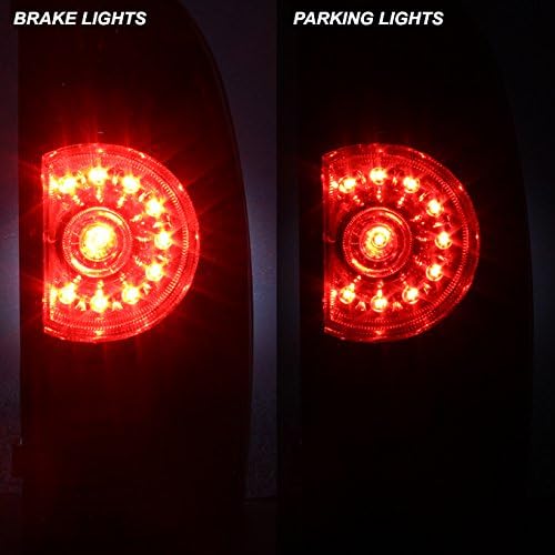 AKKON Dark Red LED Tail Lights Brake Lamps Pair for 2005-2015 Toyota Tacoma - Left & Right Replacement - Perfect for Off-Roading & Night Driving Safety