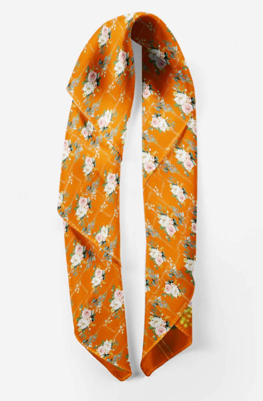 Bimba Pure Silk Printed Head Bandanas & Summer Neck Scarves for Women - Fashionable Hair Accessories & Sun Protection for Outdoor Activities