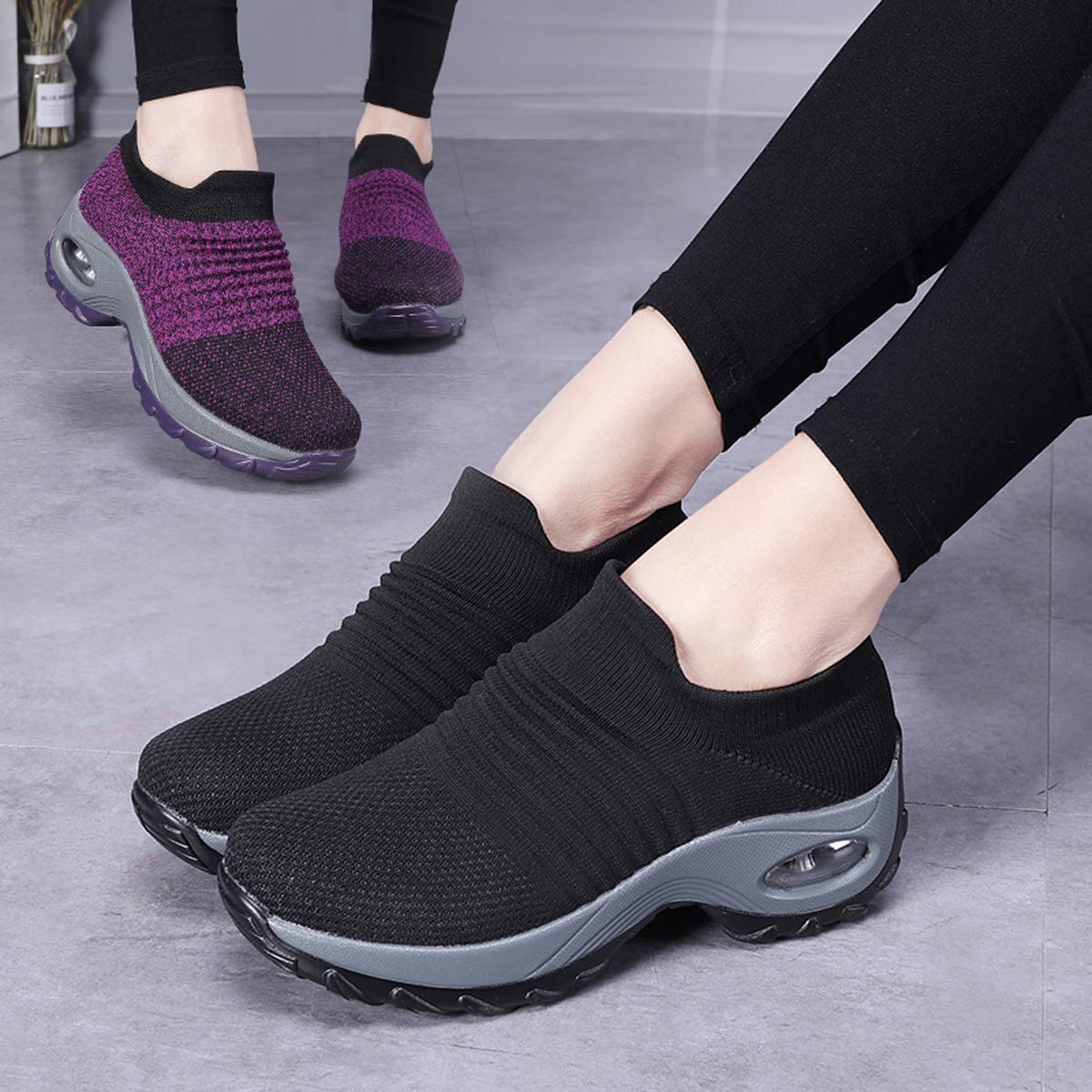 **LIBINXIF Women's Walking Shoes - Breathable Mesh Slip-On Sneakers with Air Cushion for Comfort | Modern Jazz Dance & Casual Wear | Lightweight Platform Loafers for Women & Girls**    *(Use for: Walking, Dance Practice, Gym, Travel, Everyday Casual Outfits)*