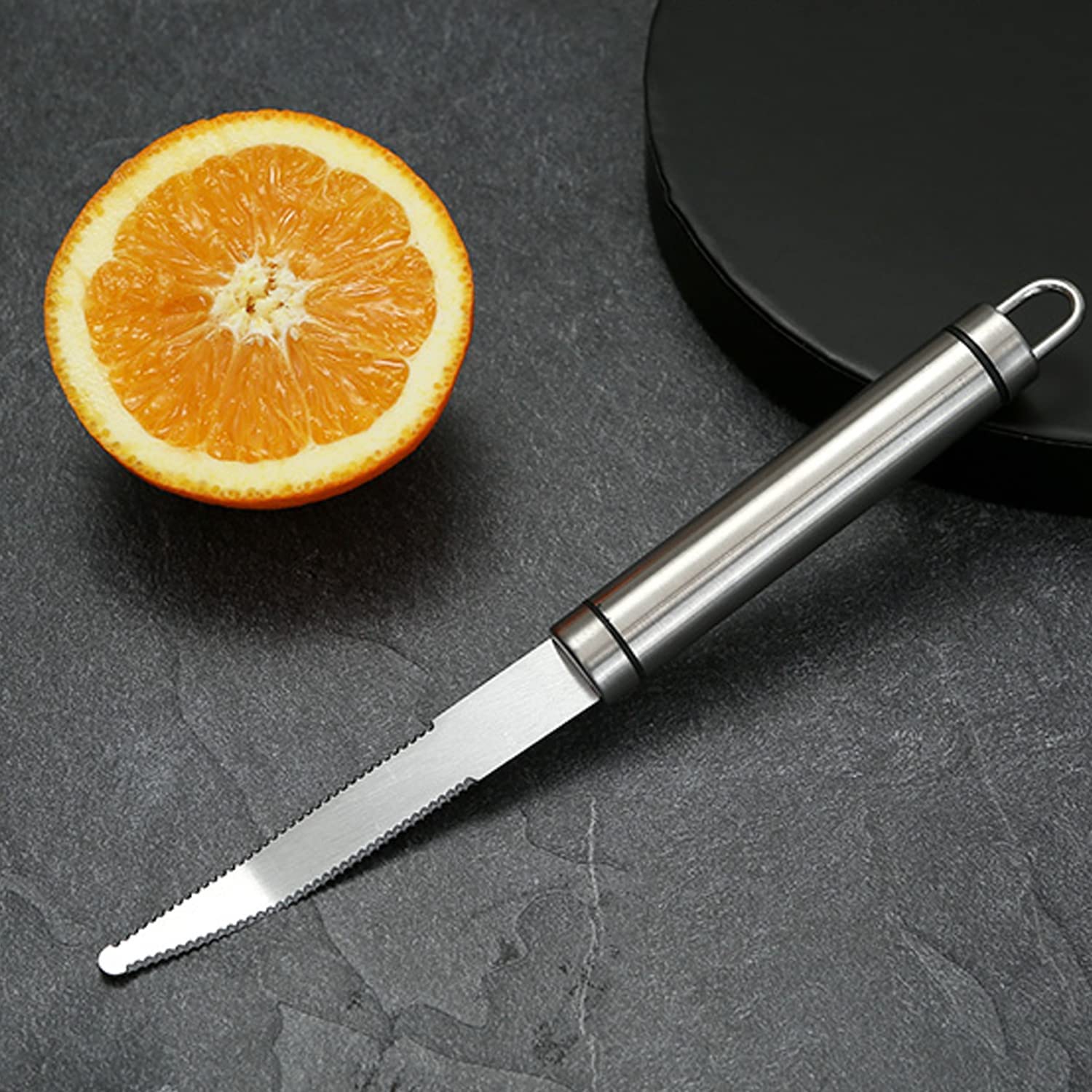 Premium Stainless Steel Grapefruit Knife - Curved Serrated Blade for Kitchen, Fruit Cutting & Bread Slicing - Professional Chef Carving Tool for Citrus Fruits, Melons & Baked Goods - Ideal for Home Cooks & Professional Kitchens