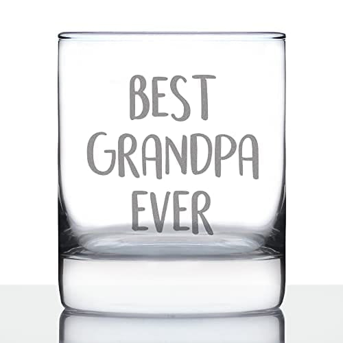 Best Whiskey Rocks Glass for Grandfathers - 10.25 oz Engraved Gift for Grandpa - Perfect for Father's Day, Birthday & Retirement Celebrations