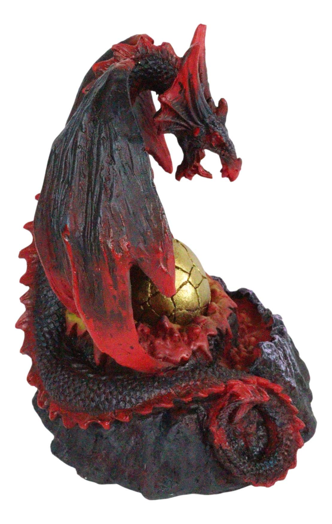 Ebros Hell Fire Pit Inferno Volcano Dragon Mother LED Night Light Egg Figurine - D&D Fantasy Decor, Collectible Sculpture for Home, Gaming Room & Outdoor Party Decorations