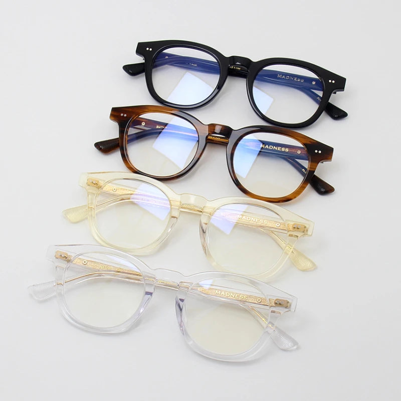 Stylish Unisex Black Acetate Eyeglasses - Round & Square Full Rim Frame 21322 | Perfect for Work, Reading & Fashion Accessories