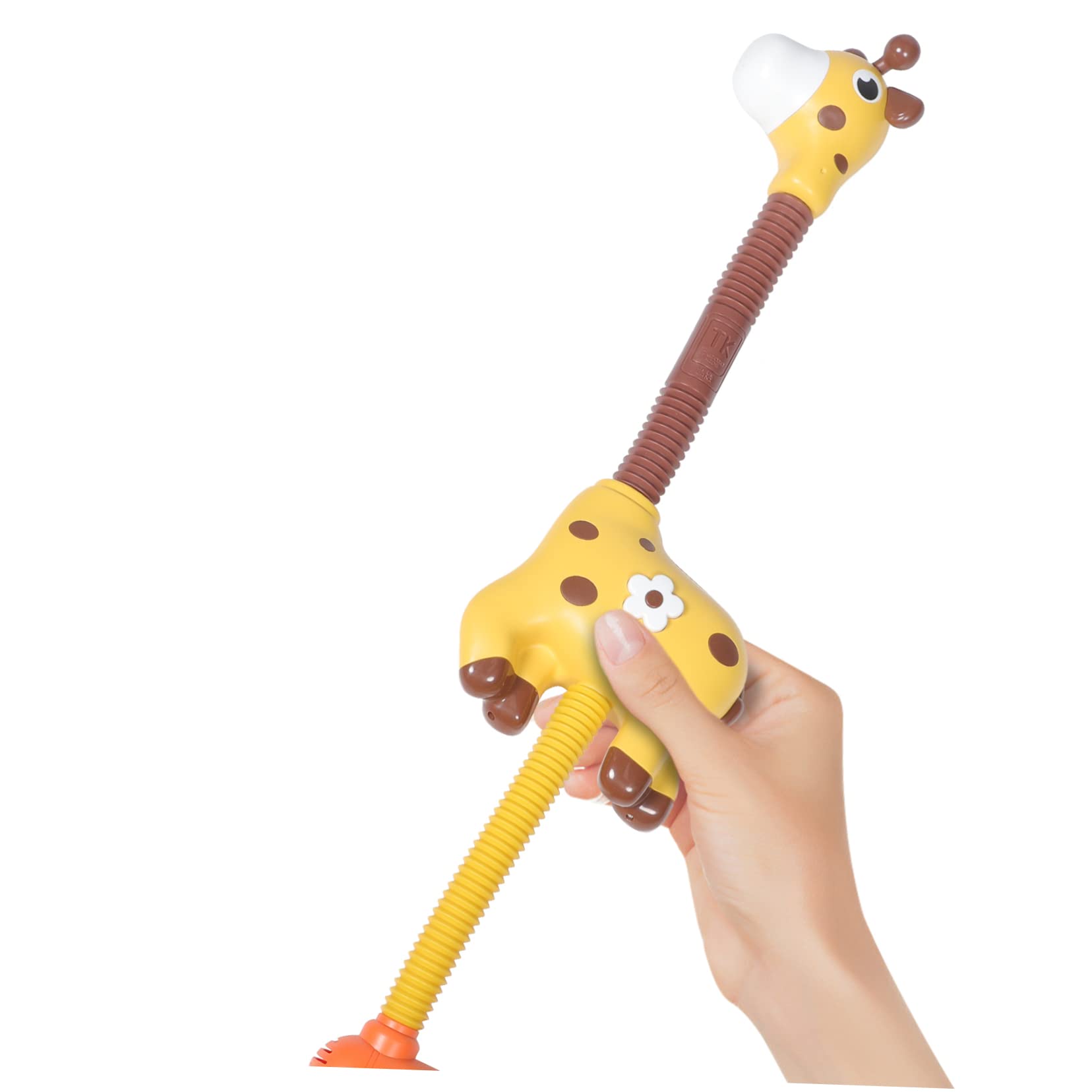 Angoily 2-Pack Giraffe Shower Head Bath Toys for Kids - Fun Animal-Themed Bath Sprayer with Adjustable Water Flow - Perfect for Toddler Bathtime Play & Sensory Development (Yellow Plastic)