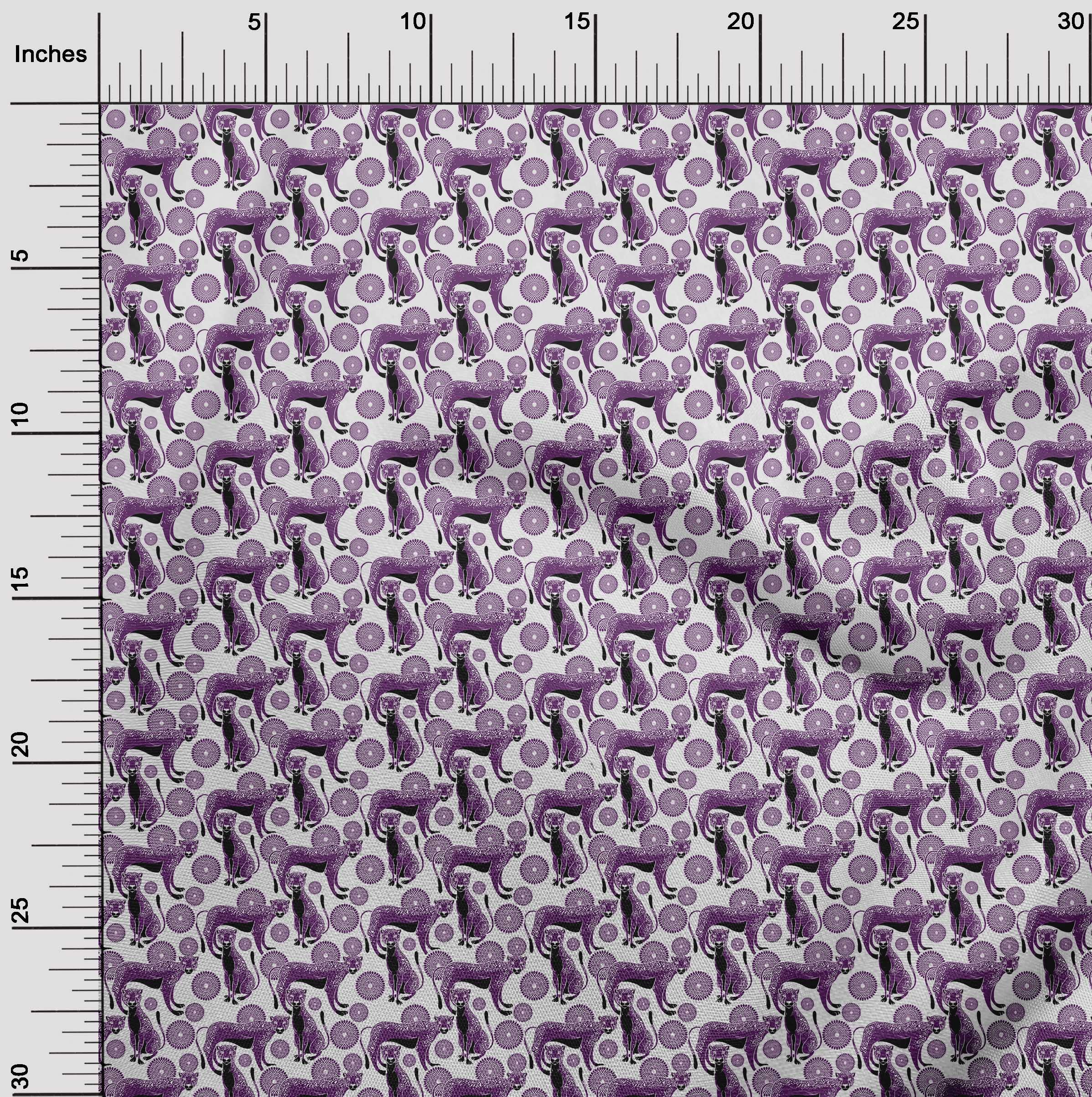 oneOone Cotton Flex Purple Fabric - 40 Inch Wide Printed DIY Animal Sewing Material for Kids Clothing & Crafts | Perfect for Quilting, Dressmaking, and Home Decor Projects