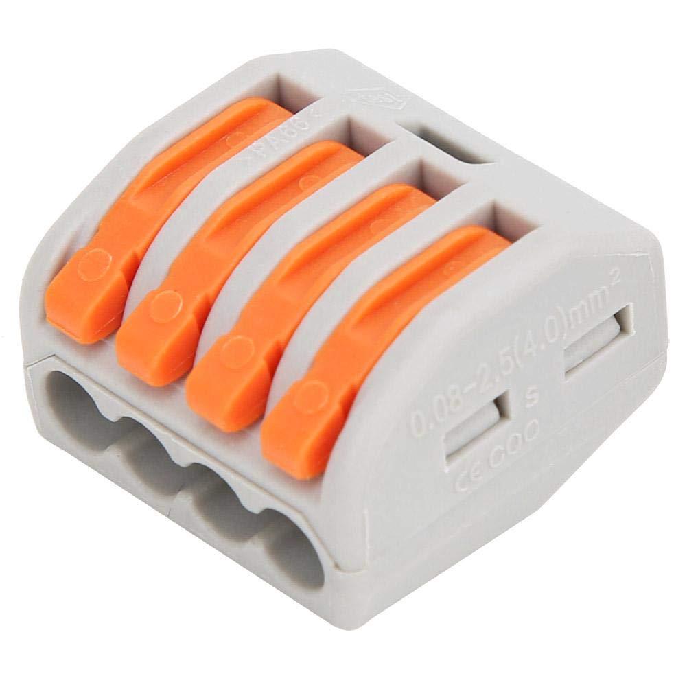 12 Pcs Spring Terminal Block Connectors - PCT-214 4 Way Cable Connector for Electrical Wiring, DIY Projects & Home Appliances