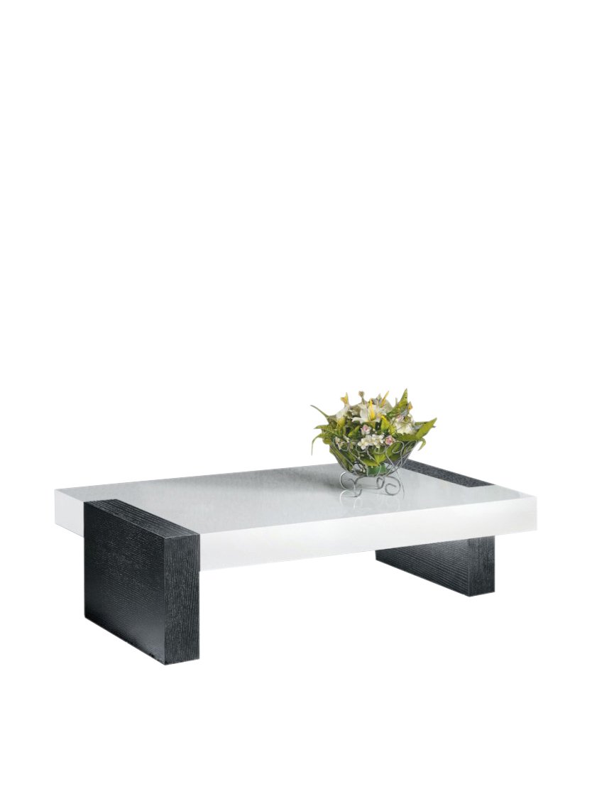 Modern Wenge Oak Veneer Coffee Table by Armen Living - Espresso & White Finish - Perfect for Living Room, Office, or Lounge Decor