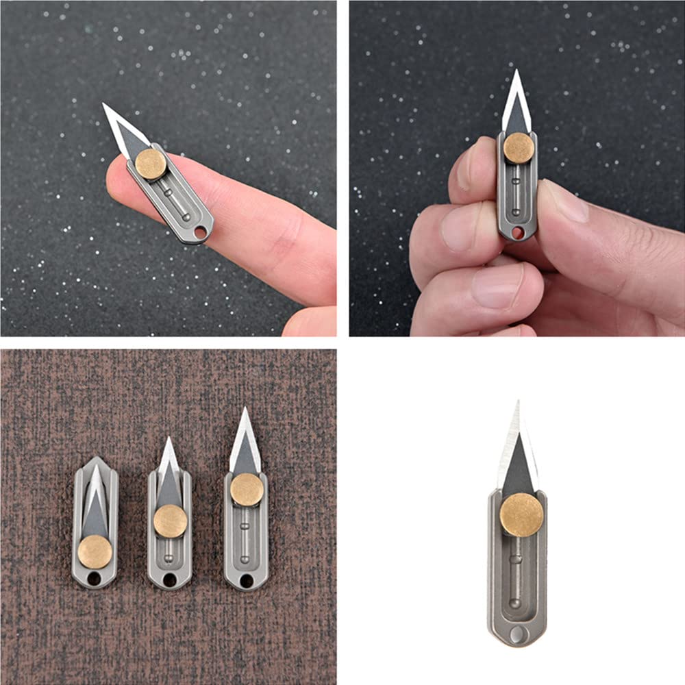 Ultra Small Titanium EDC Utility Knife - Compact Pocket Knife with Stainless Steel Blade for Box Opening, Package Cutting | Lightweight Everyday Carry Tool for Camping, Hiking & Outdoor Adventures
