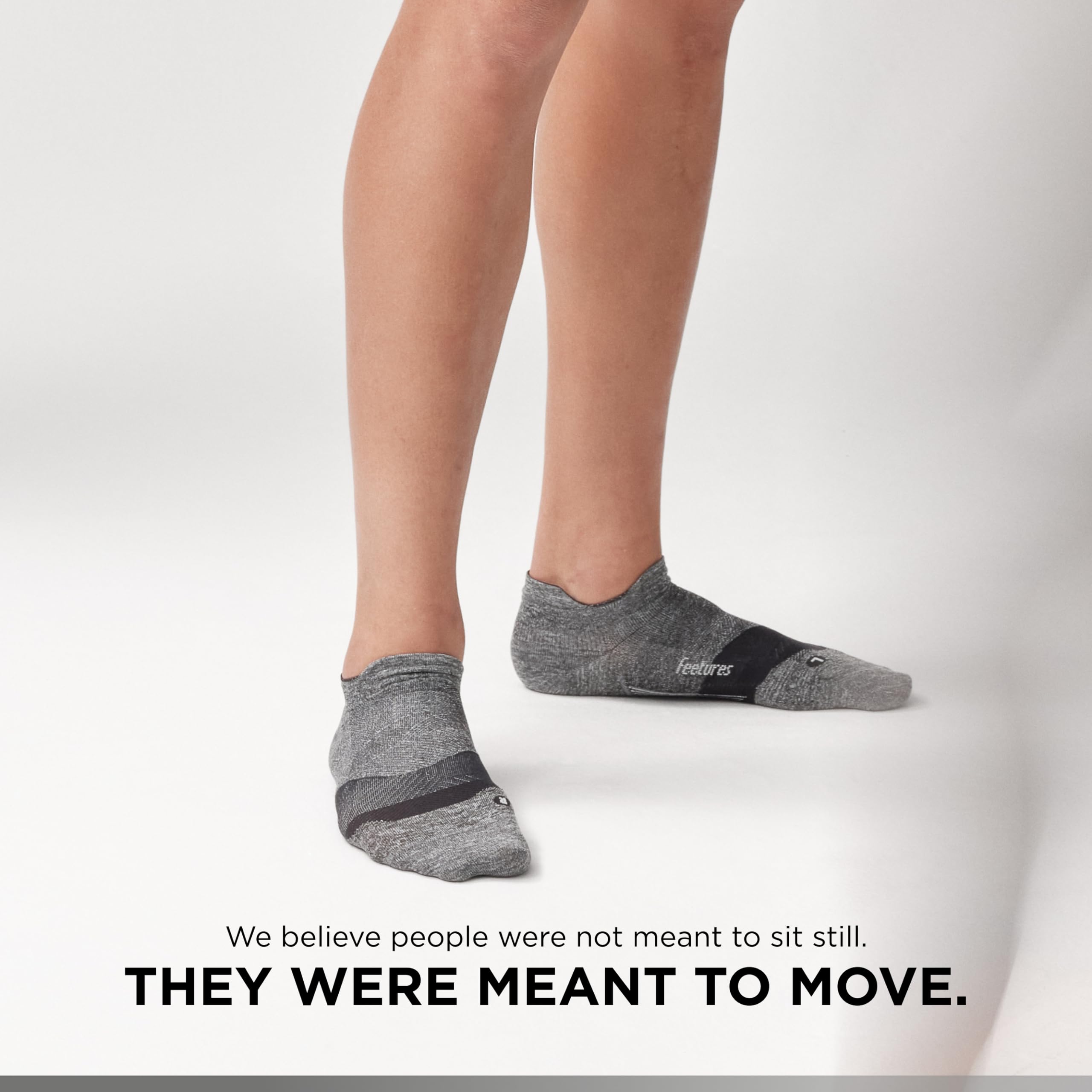 Feetures Elite Ultra Light Cushion Ankle Socks - Breathable Running Socks with Targeted Compression for Men & Women - Perfect for Marathon, Gym & Outdoor Sports - 6 Pairs (New Gray, Medium)