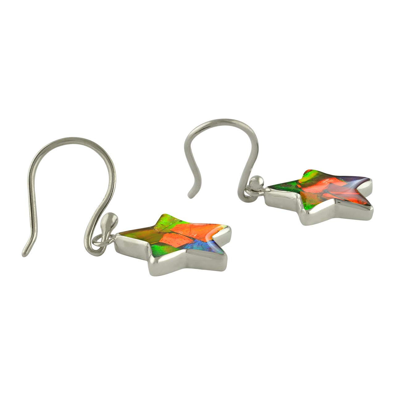Starborn Ammolite Earrings for Women - Natural Gemstone Dangle Earrings - Elegant Jewelry Gift for Her - Perfect for Parties, Weddings & Special Occasions