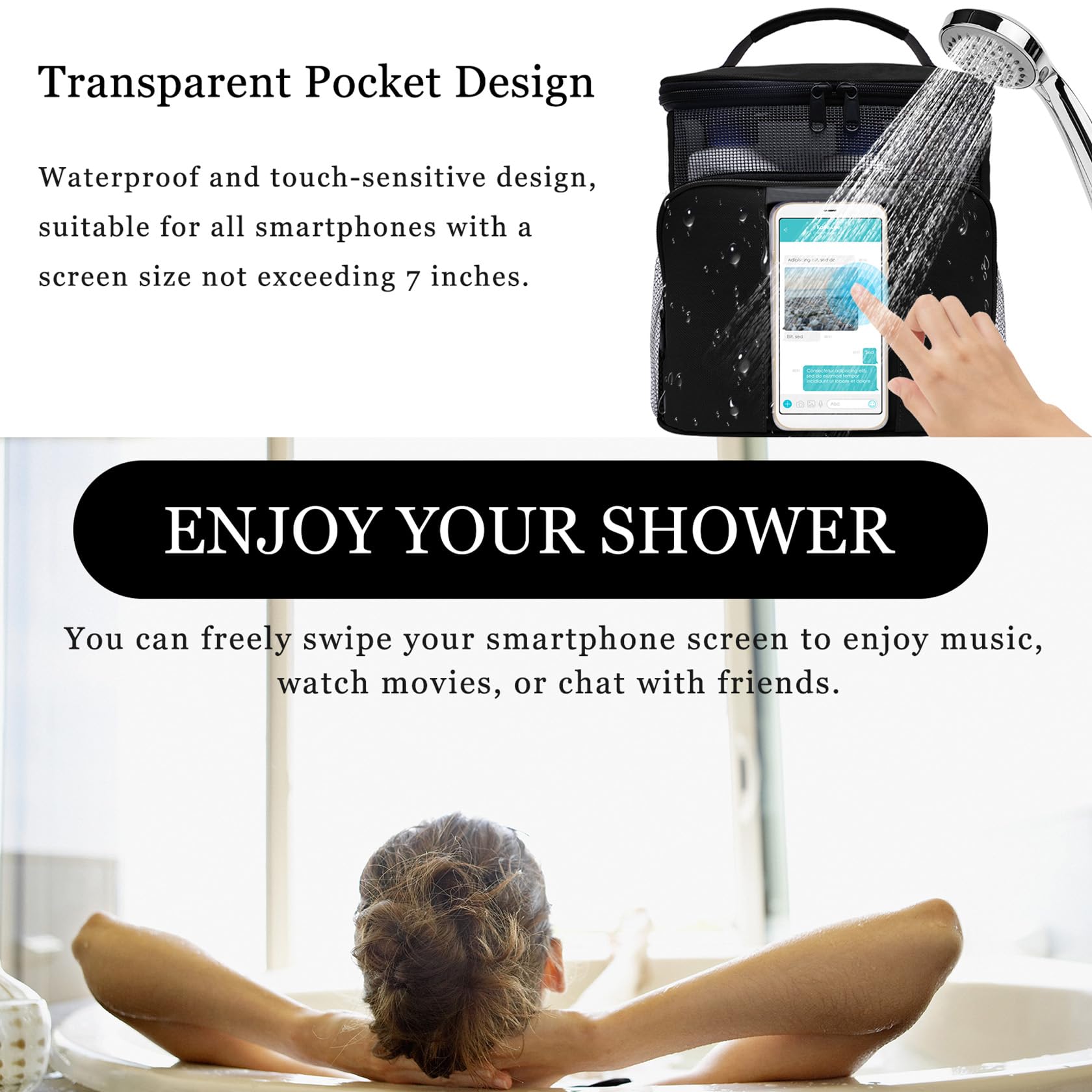 **Mesh Shower Caddy - Large Portable Hanging Travel Toiletry Bag for Women & College Students | Dorm Room Essentials, Makeup Organizer for Full-Sized Toiletries | Perfect for Camping, Beach & Travel**