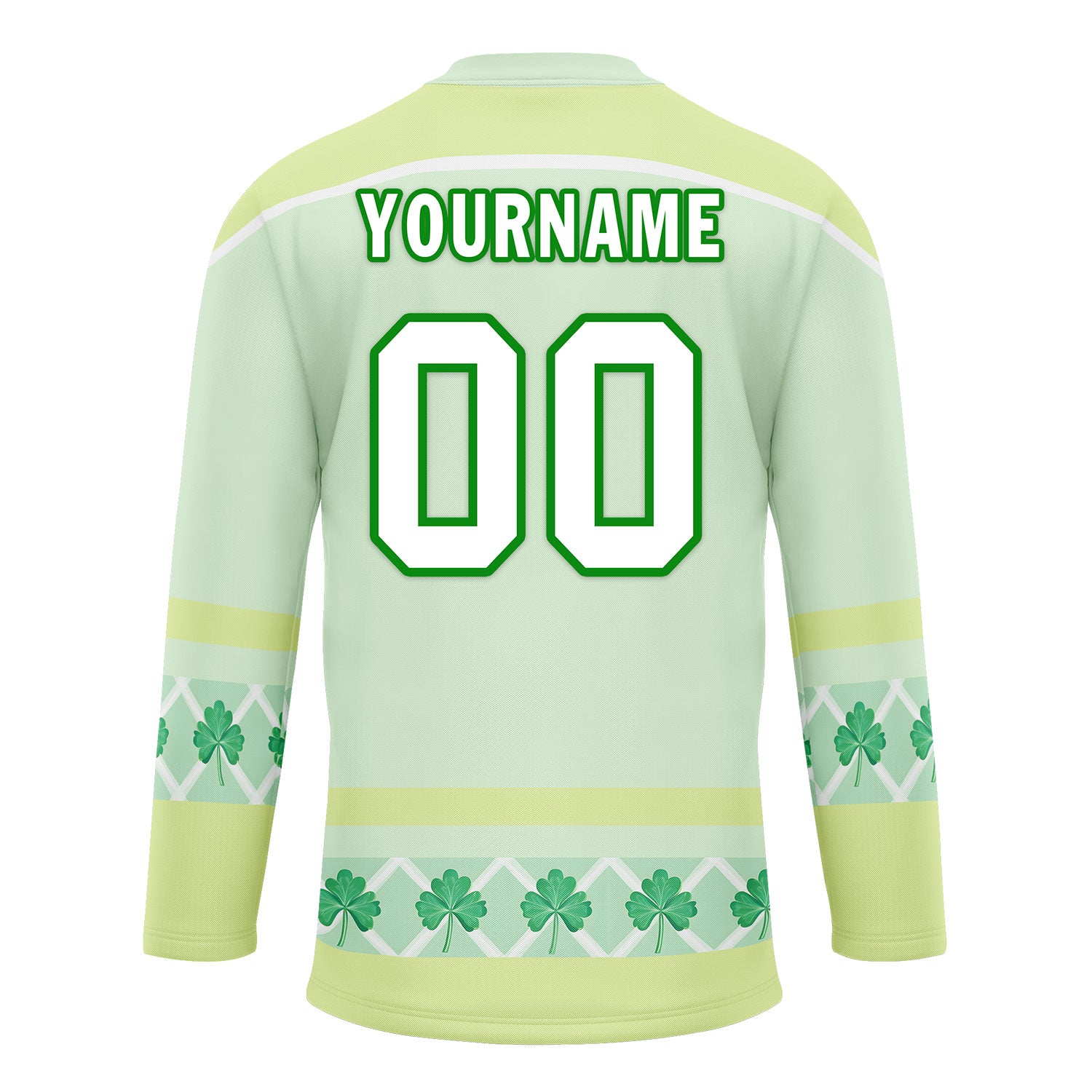 Custom Four Leaf Clover Personalized Hockey Jersey HCKJ01 E0615 - Personalized Sports Apparel for Hockey Games, Team Events & Fan Gifts