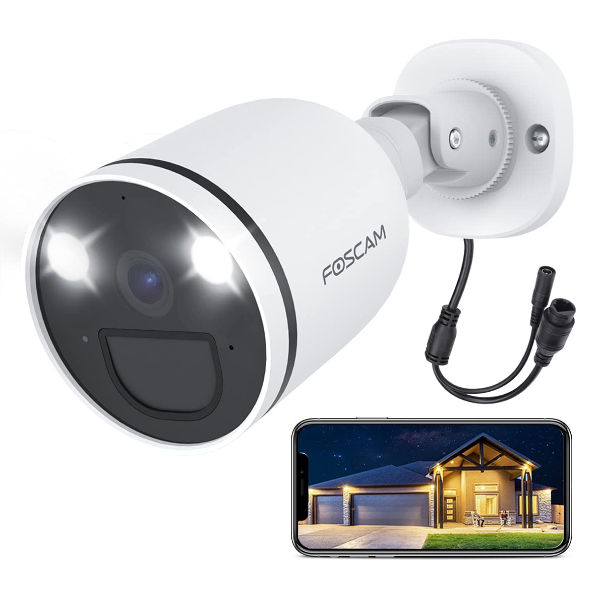 FOSCAM 2K/4MP Outdoor Security Camera with Color Night Vision - Dual-Band WiFi (2.4G/5G), AI Human Detection, PIR Sensor, 2-Way Audio & Siren Alarm - 121° Wide Angle, IP66 Weatherproof for Home & Business Surveillance