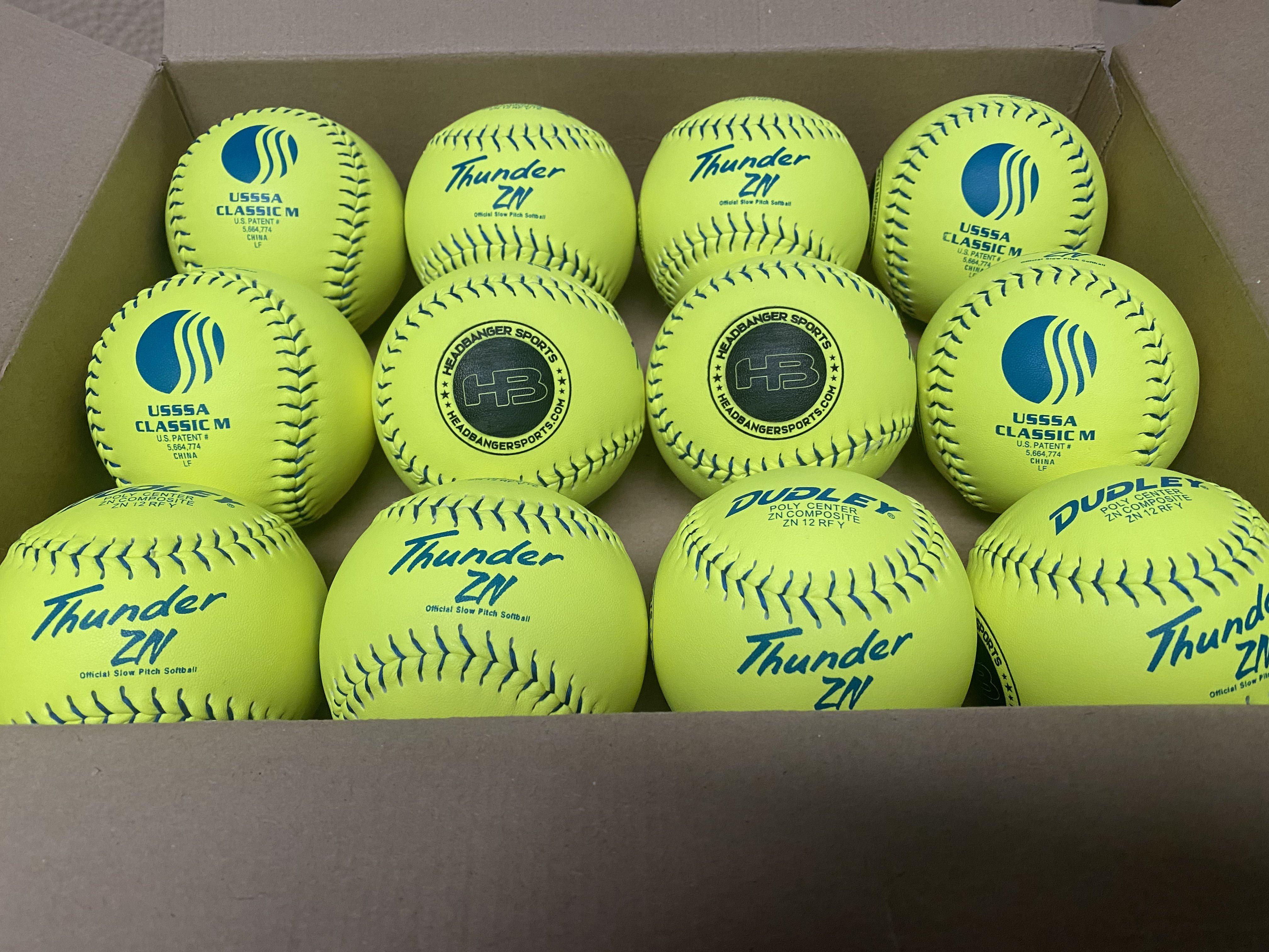 Dudley Thunder ZN 12 Classic M USSSA Slowpitch Softballs (Dozen) - 4U540Y | Official Game Balls for Competitive Play & Practice