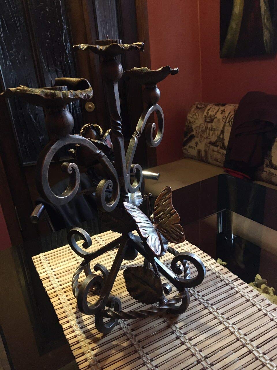 Elegant Iron Candle Holder - 6th Anniversary Steel Gift for Her, Wedding Anniversary Present - Perfect for Romantic Dinners, Home Decor & Special Occasions