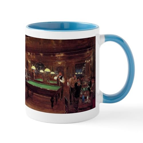 White/Blue Inside - Billiards Art Mugs