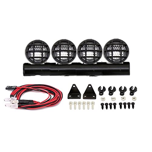 SCX24 90081 AXI00001 1/24 RC Crawler Car LED Roof Light Bar - Waterproof Off-Road Crawling Accessories for Night Driving & Trail Adventures (Black)