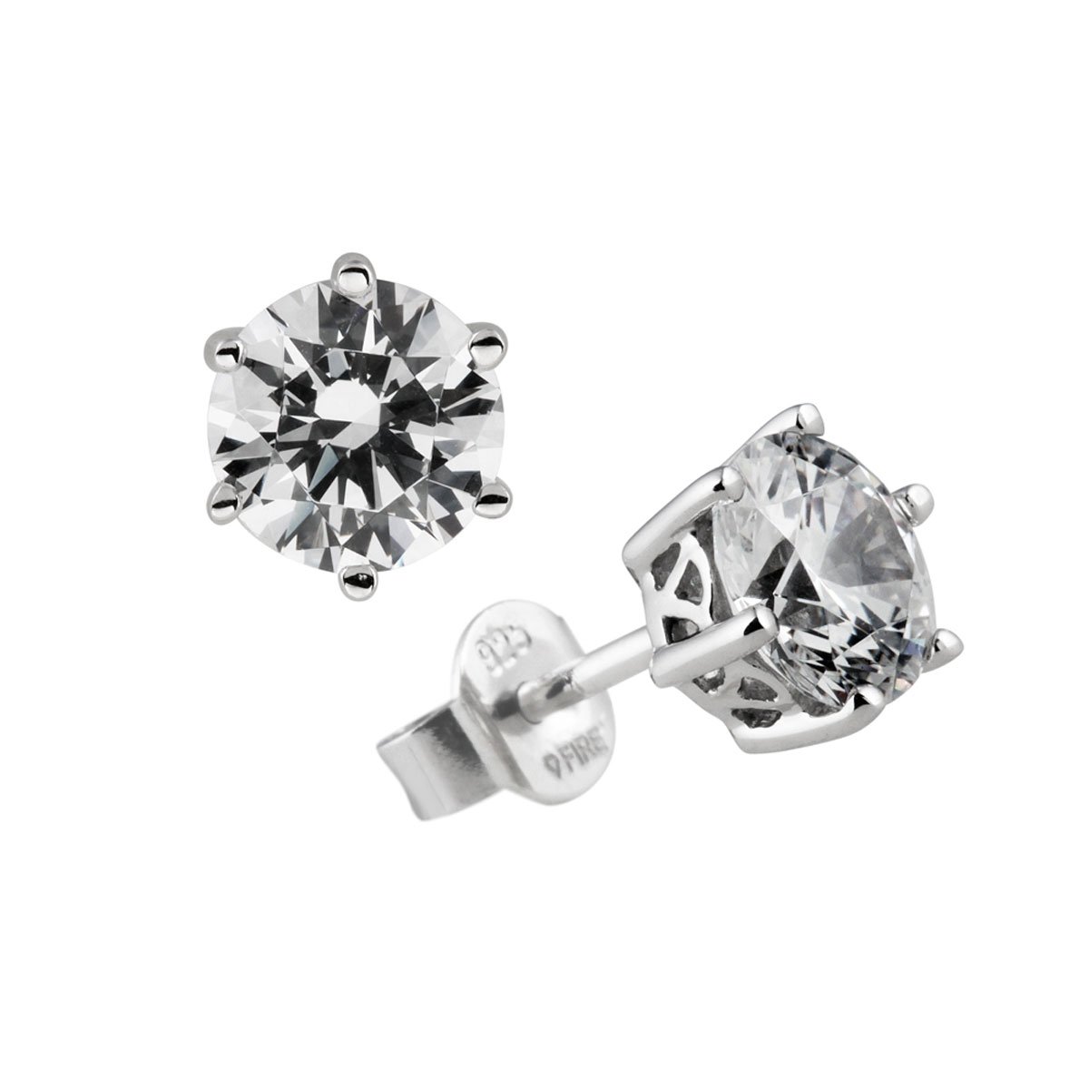 Stylish Women's Silver Earrings with Diamonfire Zircon Stones - Perfect for Parties, Weddings & Everyday Elegance