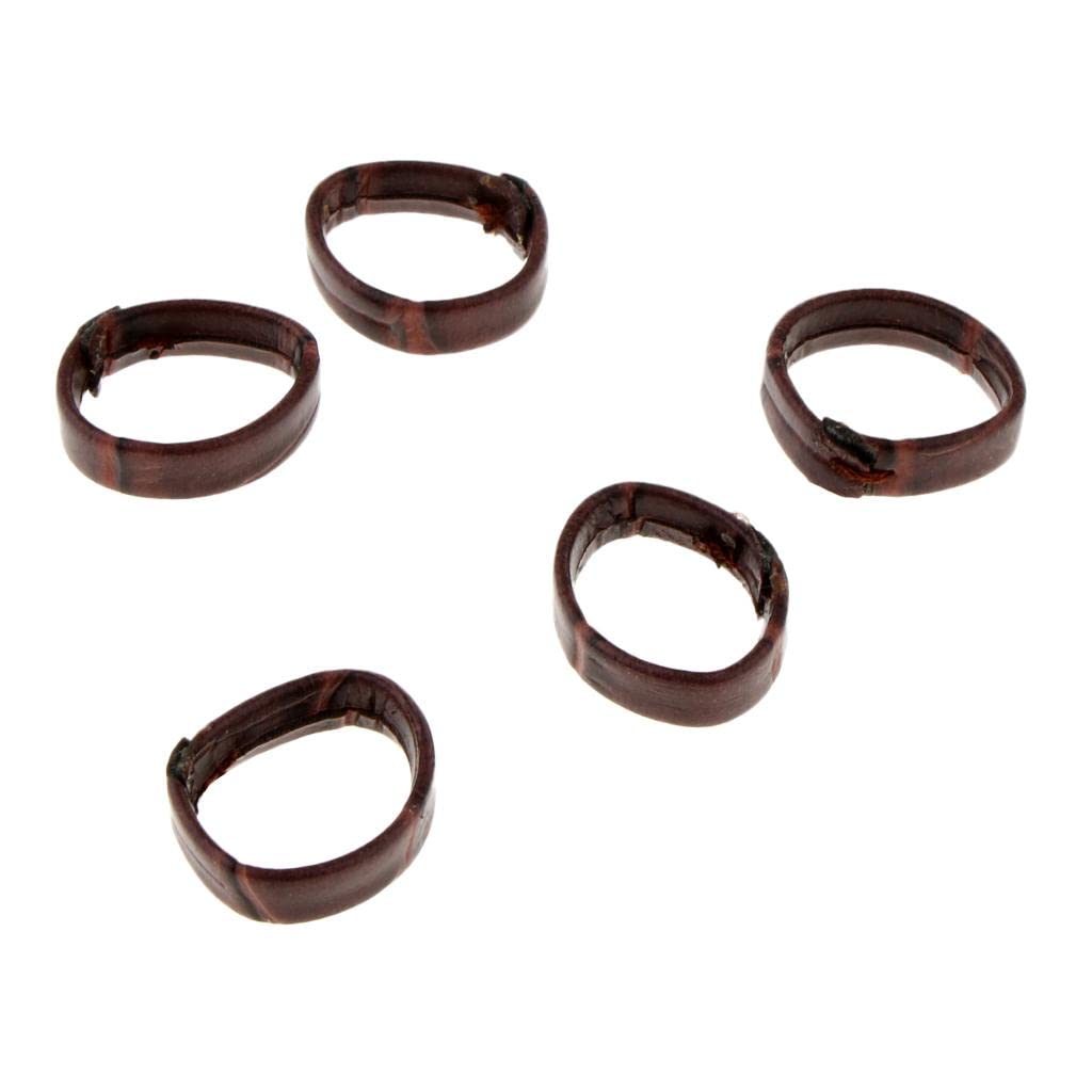 Fityle 5-Piece Leather Watch Band Holder Rings - Dark Brown Watch Strap Retainer Loops for Men & Women | Perfect for Organizing Watch Straps at Home, Office or Travel