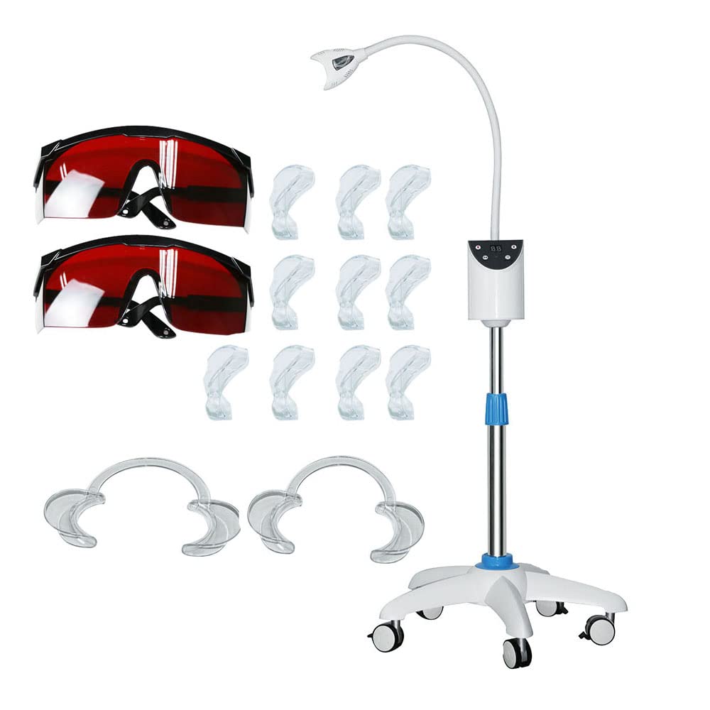 Professional Teeth Whitening Kit with Blue LED Light - Accelerates Whitening, Includes Cheek Retractors, Mouth Sheath & Protective Glasses | At-Home Dental Care, Smile Brightening for Special Occasions