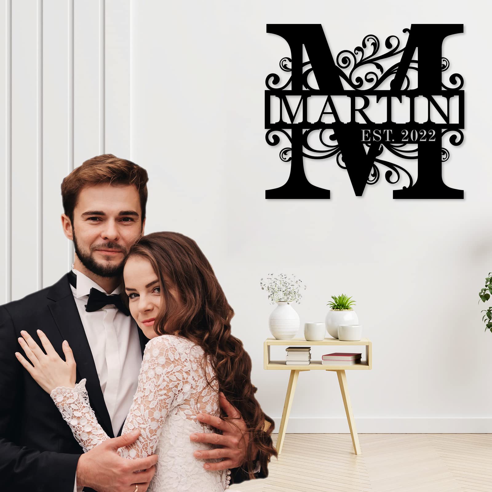 Custom Metal Initial Wall Decor - Personalized Outdoor Metal Letters & Signs for Home, Garden, and Business - Durable Monogram Wall Art for Patio, Front Door, and Office Decor
