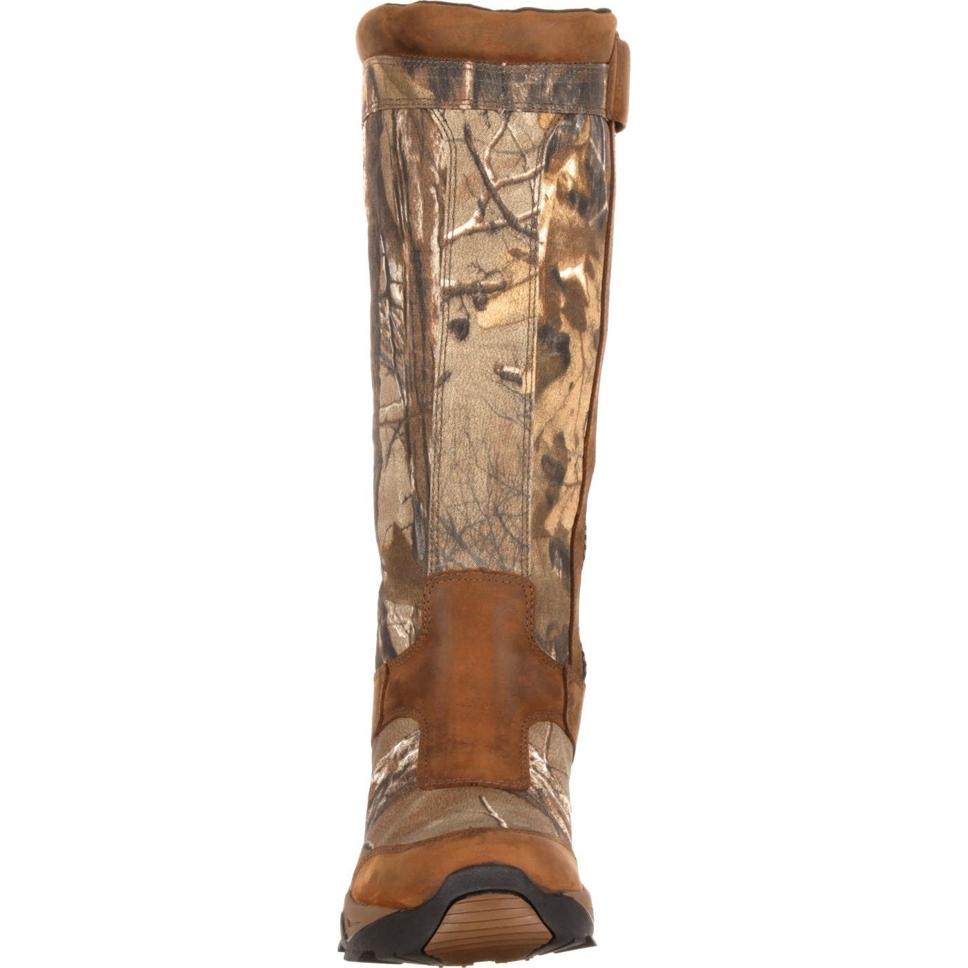 ROCKY Men's Waterproof Snake Boots with Side Zip - Retractable Design for Hunting, Hiking & Outdoor Adventures