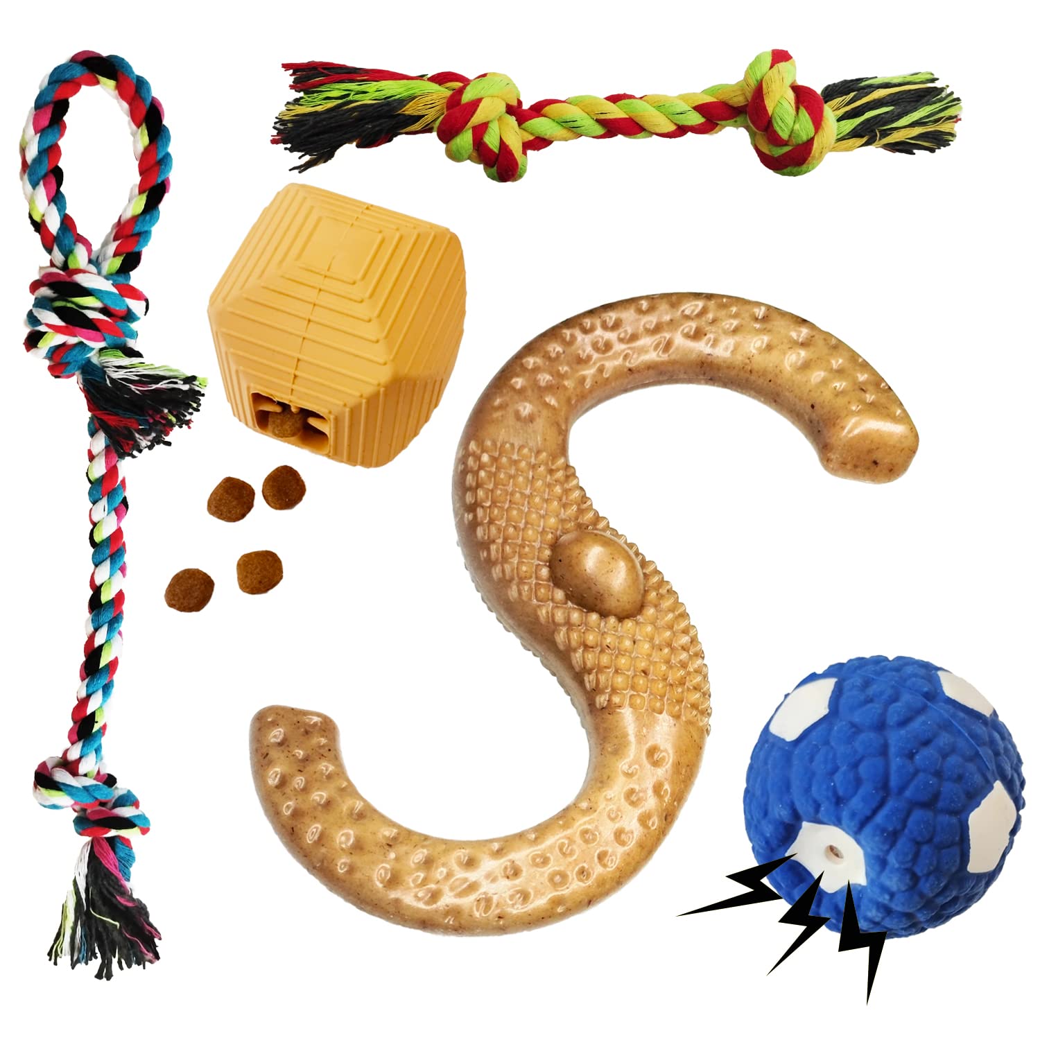 Durable Indestructible Dog Chew Toys for Aggressive Chewers - Beef Flavor Nylon Bones for Large, Medium & Small Breed Puppies - Tough Teething Toy for Playtime, Training & Dental Health