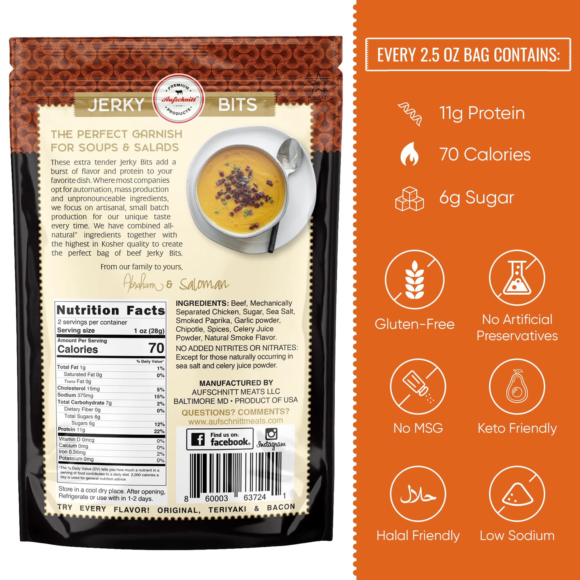 Premium Beef & Chicken Jerky Bites - High Protein Healthy Snacks, Kosher Halal Keto Friendly (2 Pack, Chipotle Flavor) | Perfect for Hiking, Travel & Office Snacking