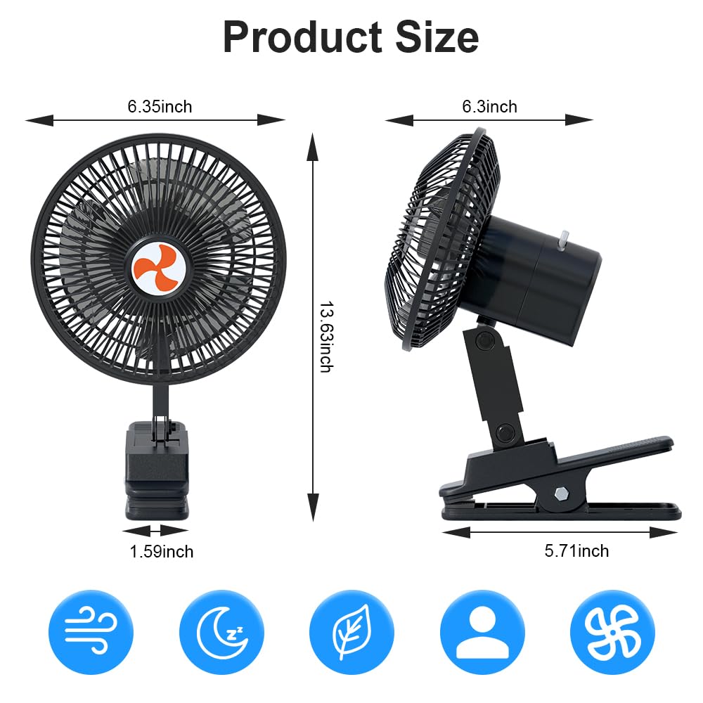 12V Car Fan with Cigarette Lighter Plug - 6