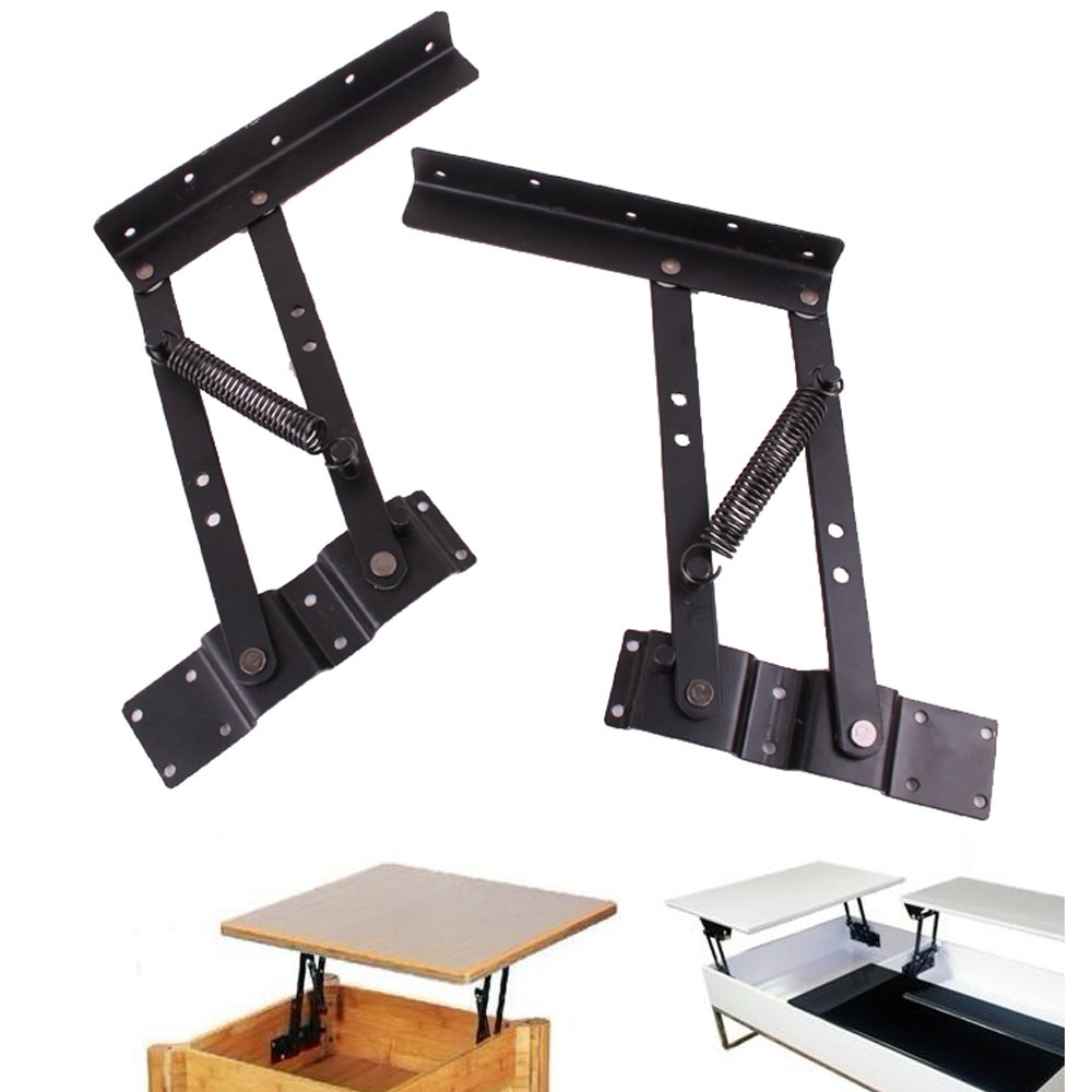 Modern Coffee Table Lift Mechanism - Black Spring Hinge for Furniture & DIY Projects