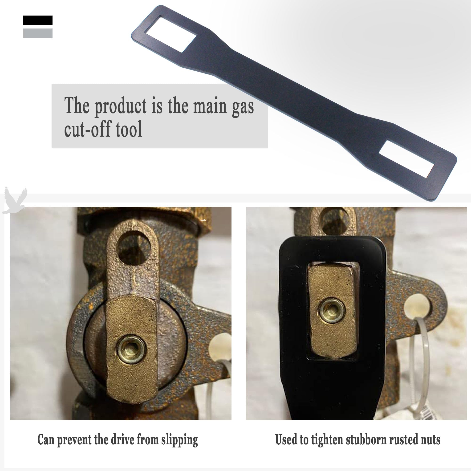 Earthquake Survival Tool - Emergency Gas Shut Off Wrench for Main Gas Valve (Black, 1-Pack) - Essential Safety Gear for Natural Disasters & Home Emergencies
