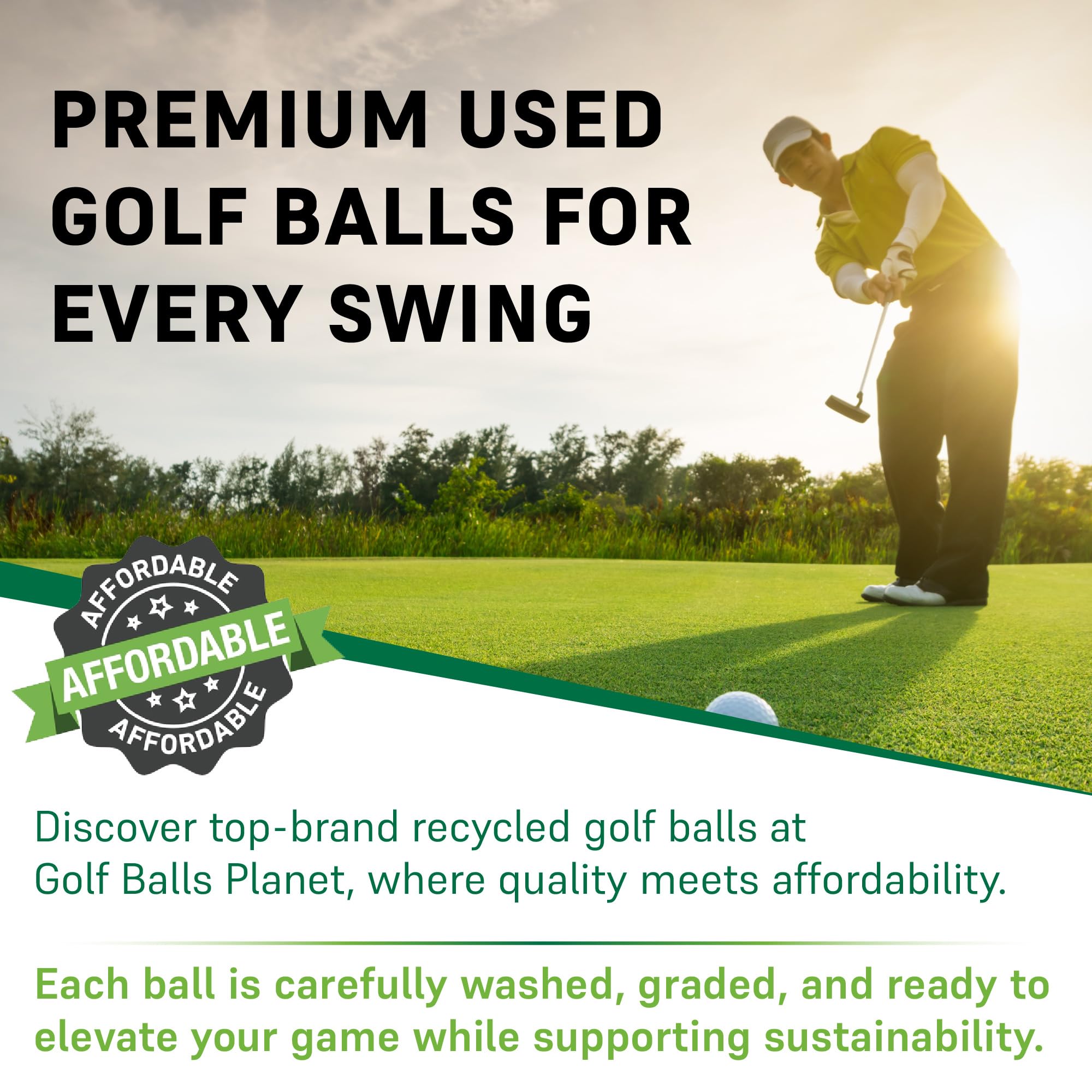 Premium Used Golf Balls - Supersoft Feel for Maximum Distance & Control | Golf Ball Planet | Perfect for Practice, Driving Range & Casual Play