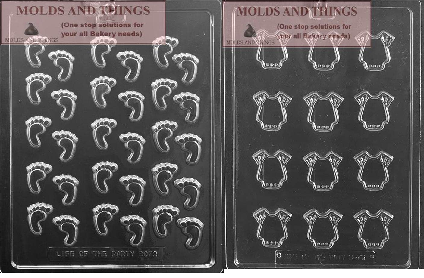 Bite Size Baby Feet Candy Mold & Baby Onesie Chocolate Mold - Perfect for Baby Showers, Birthday Parties, and DIY Candy Making