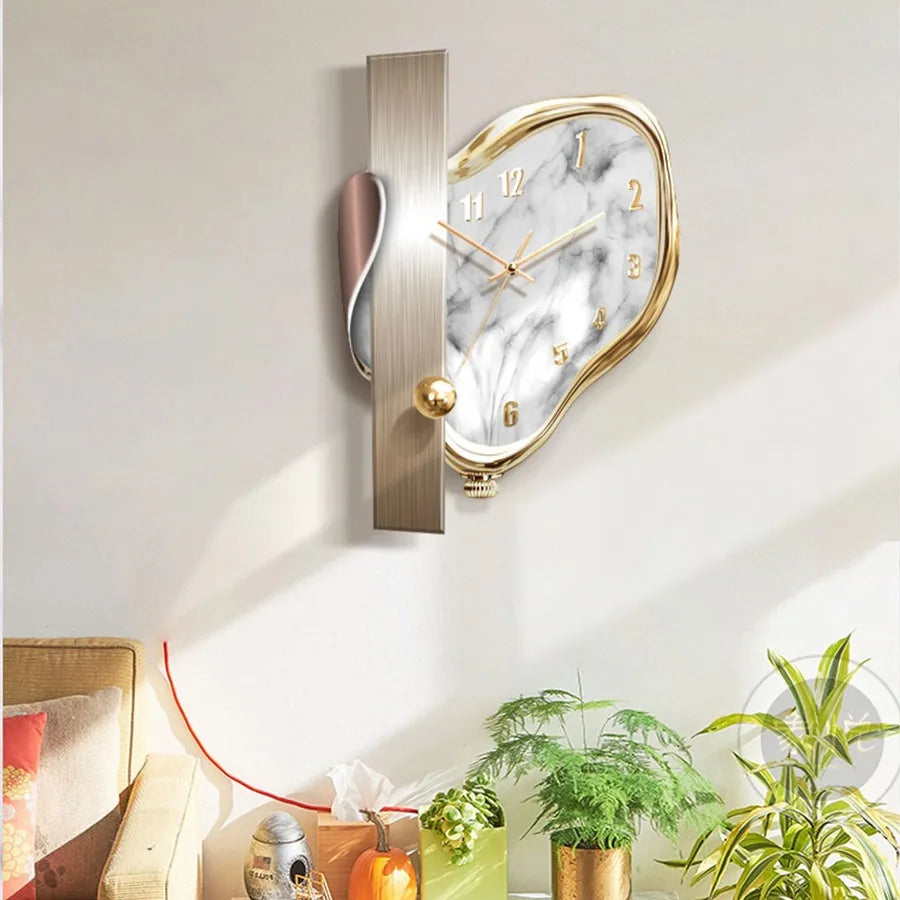 Stylish Modern Dome Swingable Wall Clock - Silent Non-Ticking Battery Operated - Perfect for Living Room, Bedroom, Office & Home Decor