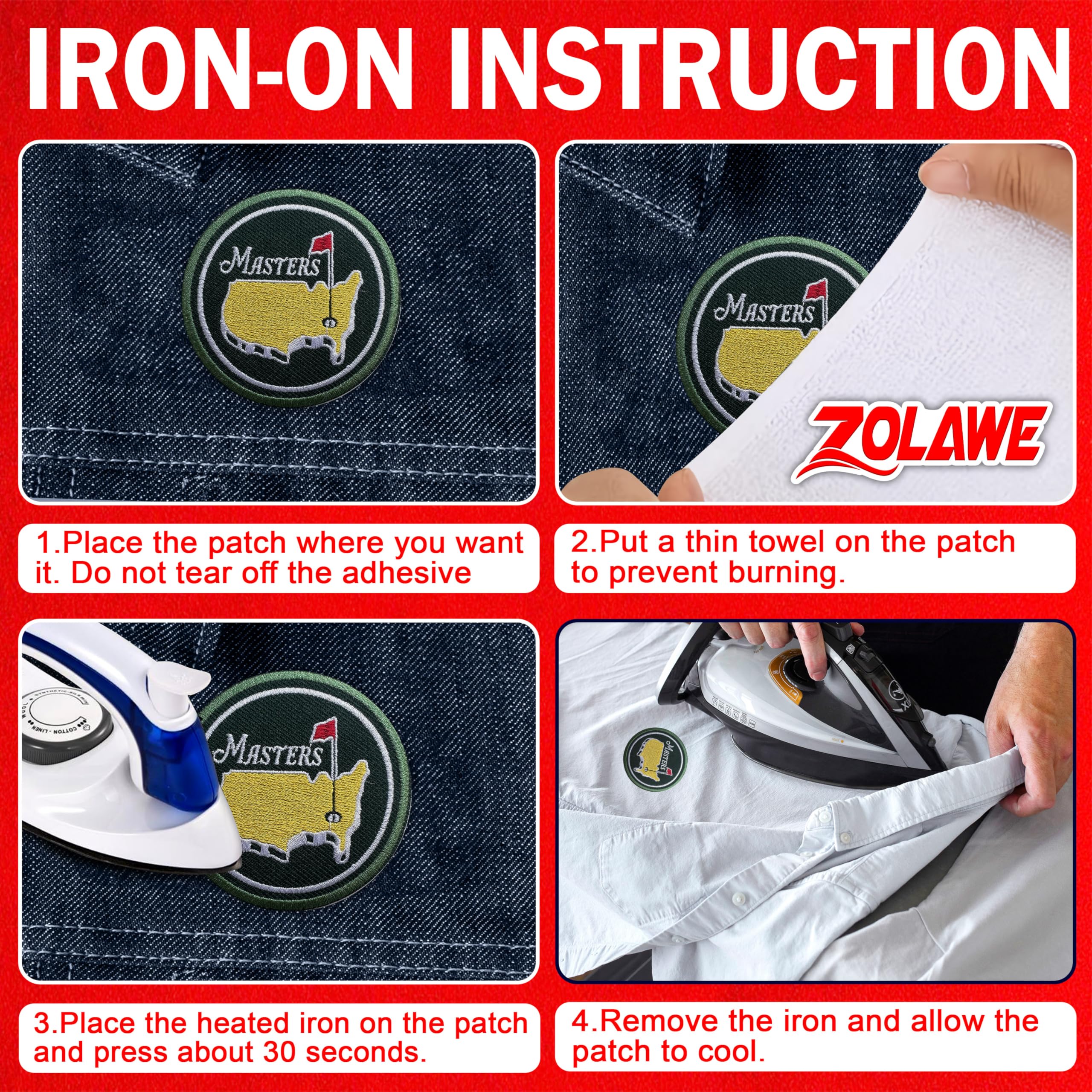Golf Master Embroidered Patch - Iron On & Sew On for Clothes, Hats, Bags, Jeans | Custom DIY Golf Aesthetic Patches for Golfers | Perfect Gift for Golf Lovers | Great for Golf Tournaments, Team Uniforms & Personalized Golf Accessories