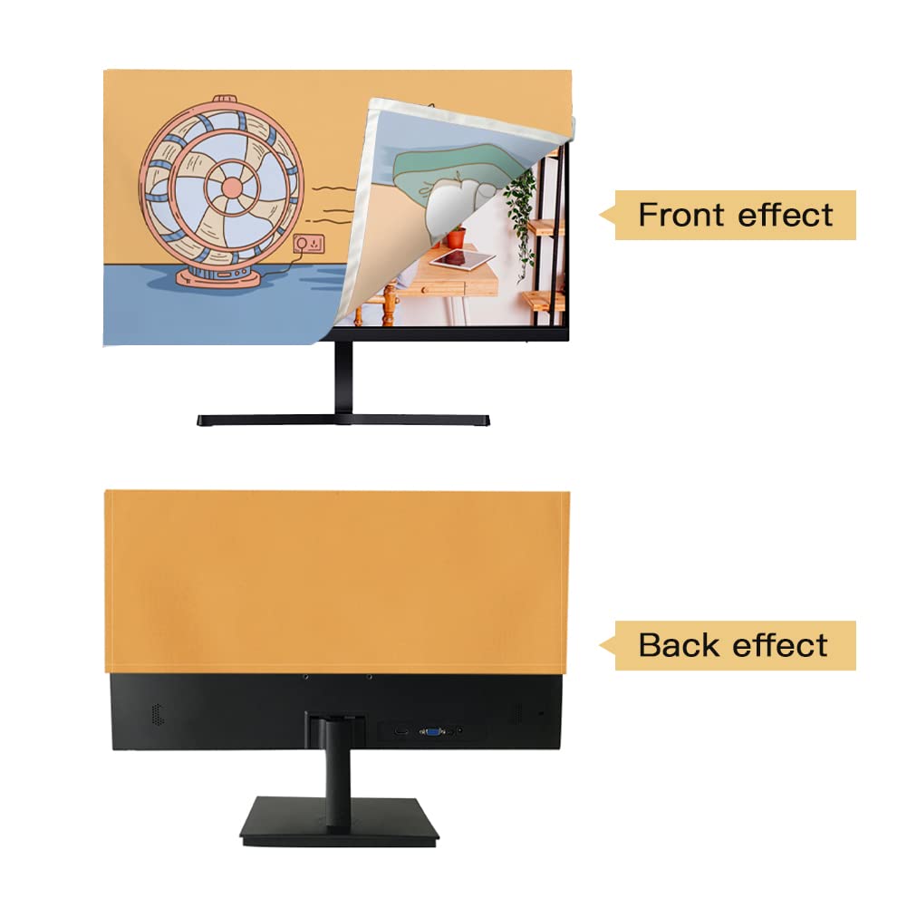 WAYUTO 3-Piece Computer Dust Cover Set for Keyboard, 24-Inch Monitor & CPU Tower - Dustproof & Water-Resistant Flannel Fabric in Neutral Colors - Perfect for Home Office, Gaming Setup & Computer Protection
