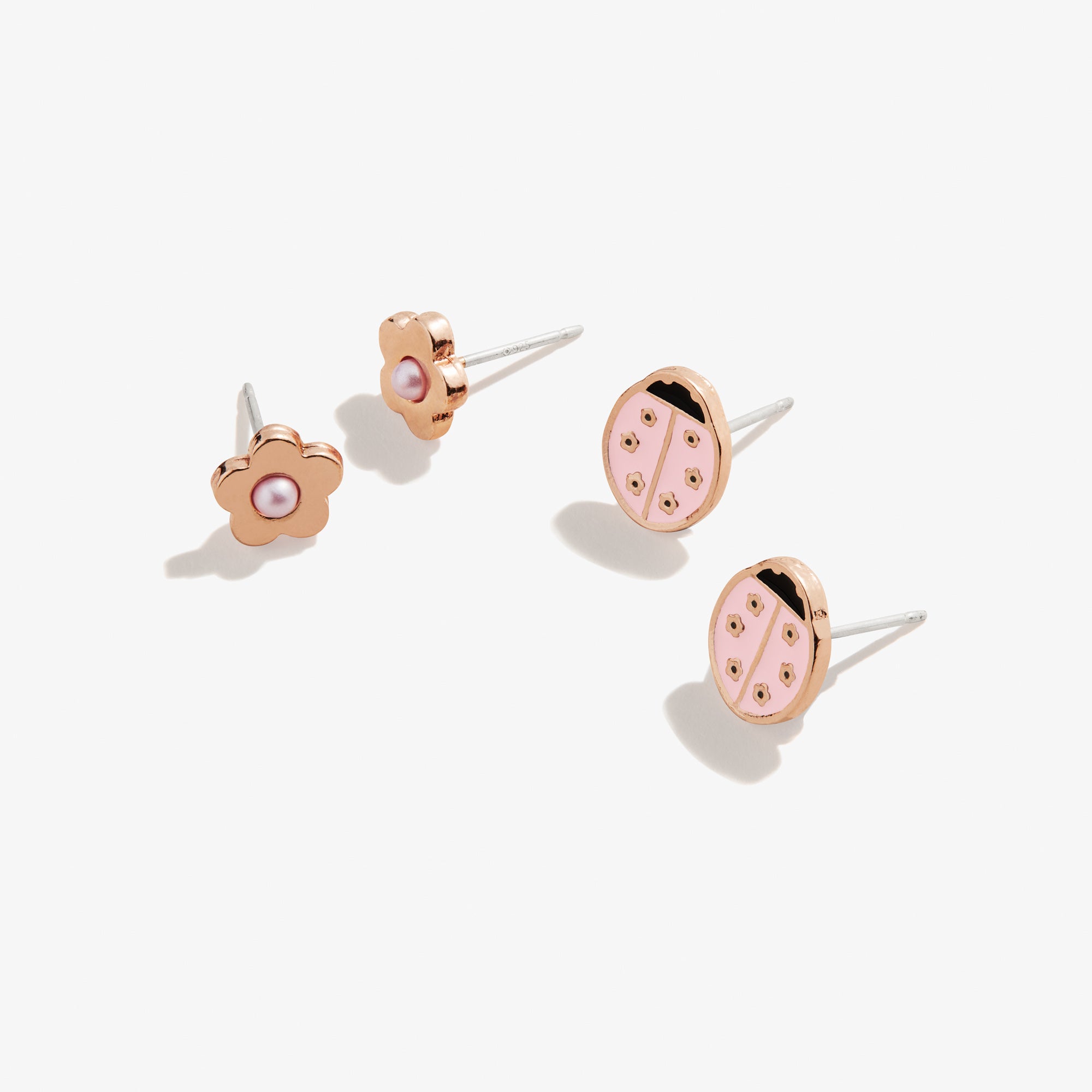 Lucky Charm Stud Earrings Set of 2 - Elegant Gold Plated Dainty Earrings for Women - Perfect for Everyday Wear, Gifts & Special Occasions