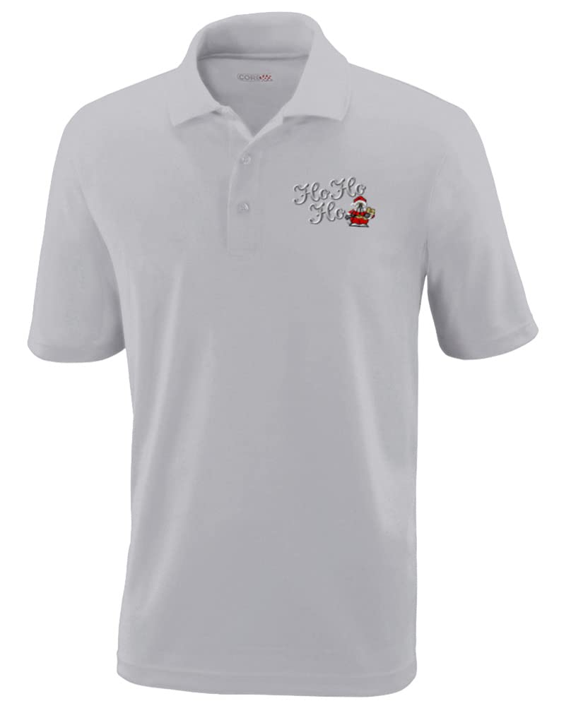 Custom Performance Golf Polo Shirts for Men - Moisture-Wicking Short Sleeve Tees with Ho Ho Ho Design | Perfect for Golf Tournaments, Casual Wear & Holiday Events