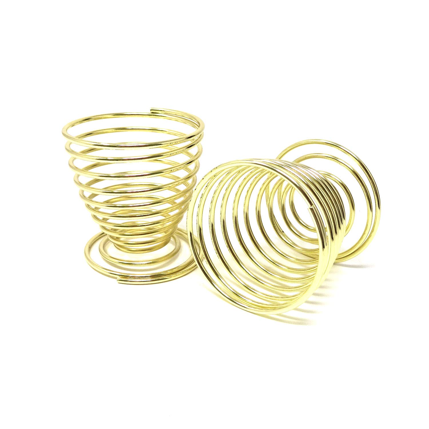 Honbay 4-Piece Stainless Steel Spring Wire Egg Cup Holder Set - Gold Egg Serving Tray for Kitchen, Breakfast Buffet & Easter Decor
