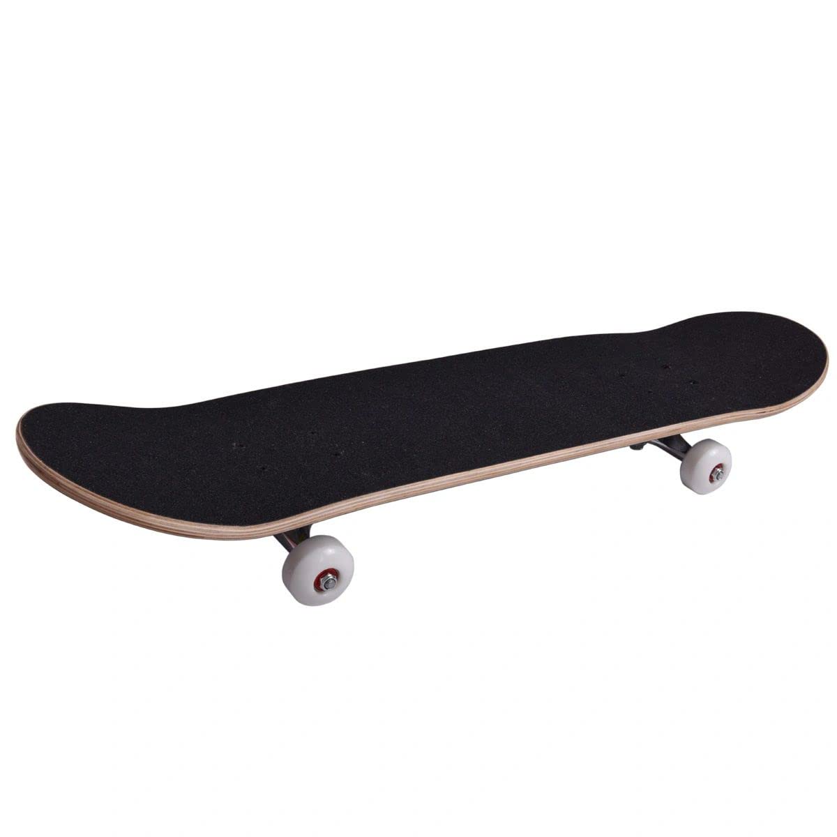 Best Recreational Sports Skateboard - Black Maple Deck with Durable Car Line Wheels - Complete Standard Skateboard for Kids, Boys & Girls - Perfect for Park Riding, Street Skating & Commuting