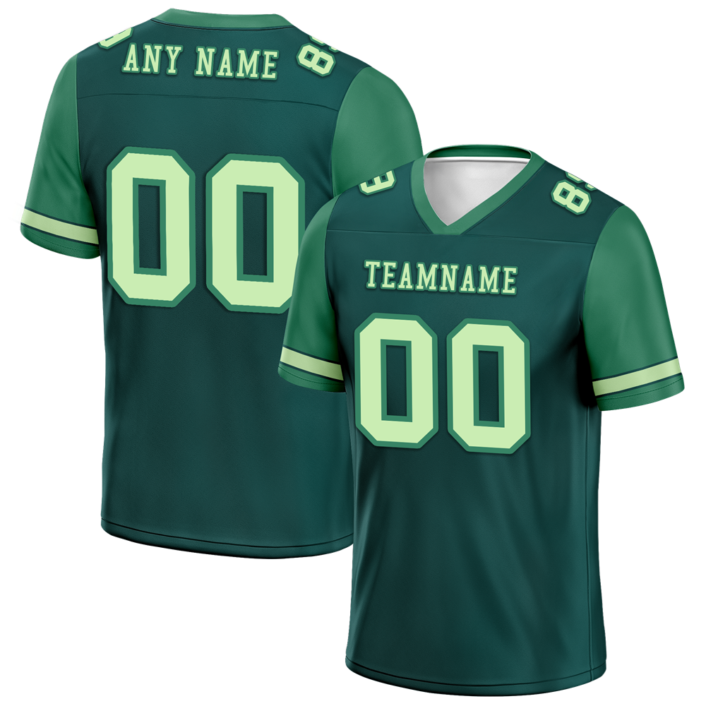 Custom Green & Pink Two-Tone Personalized Authentic Football Jersey FBJ02 - Perfect for Game Day, Team Uniforms, and Sports Fan Gifts