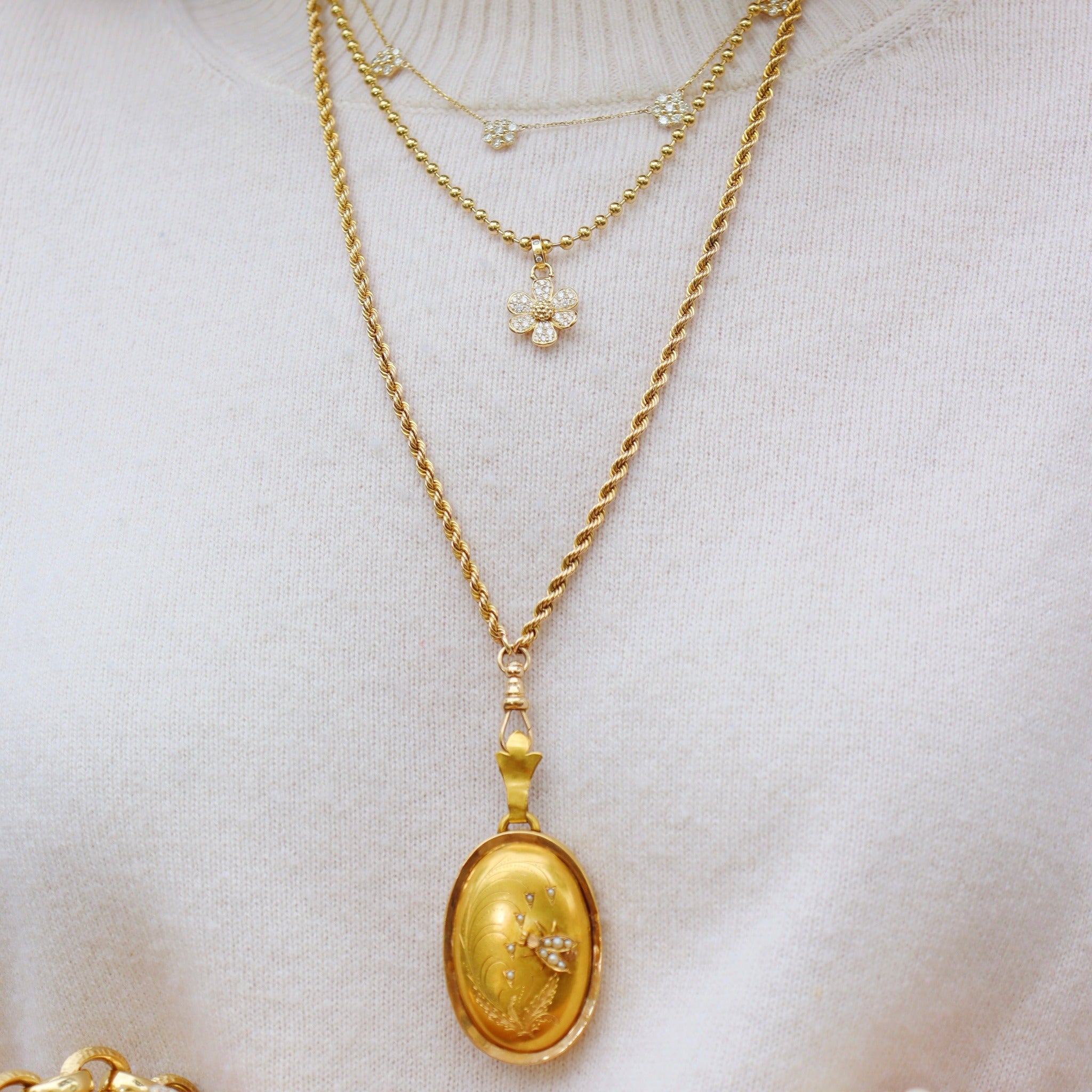 Temple St. Clair Snow Flower Pendant Necklace - 18K Gold Plated Floral Jewelry for Women - Perfect for Weddings, Anniversaries & Special Occasions